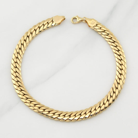 Flat Snake Bracelet 4.9 g / 8 1/2 in / 6.75 mm 18K Yellow Gold