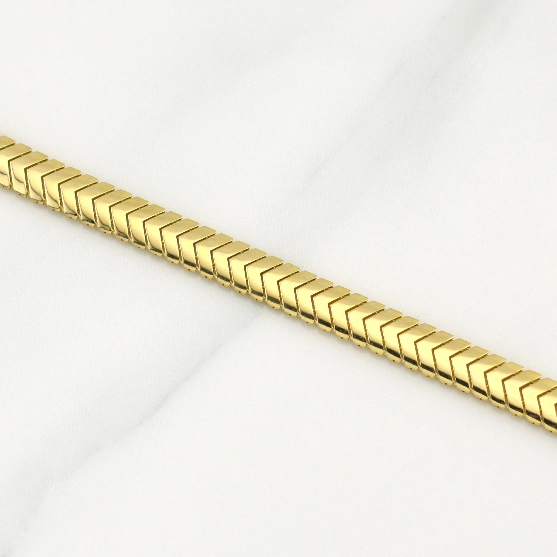 Flat Snake Bracelet Monaco 6.25g / 7 1/2 in / 5mm Yellow Gold 18K