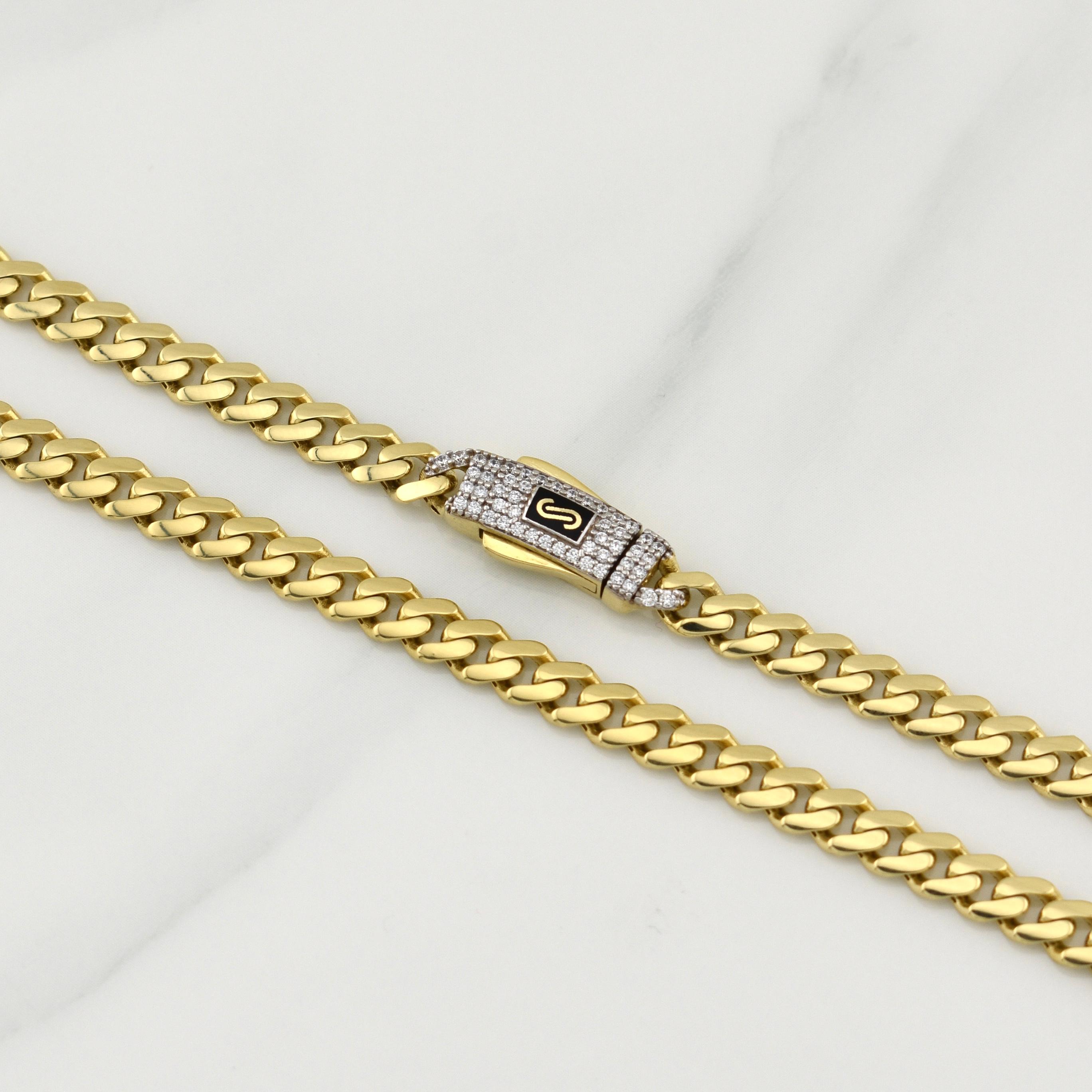 Cadena Cubana Monaco 15.75 g / 19 3/4 in / 5 mm Oro Amarillo 18K