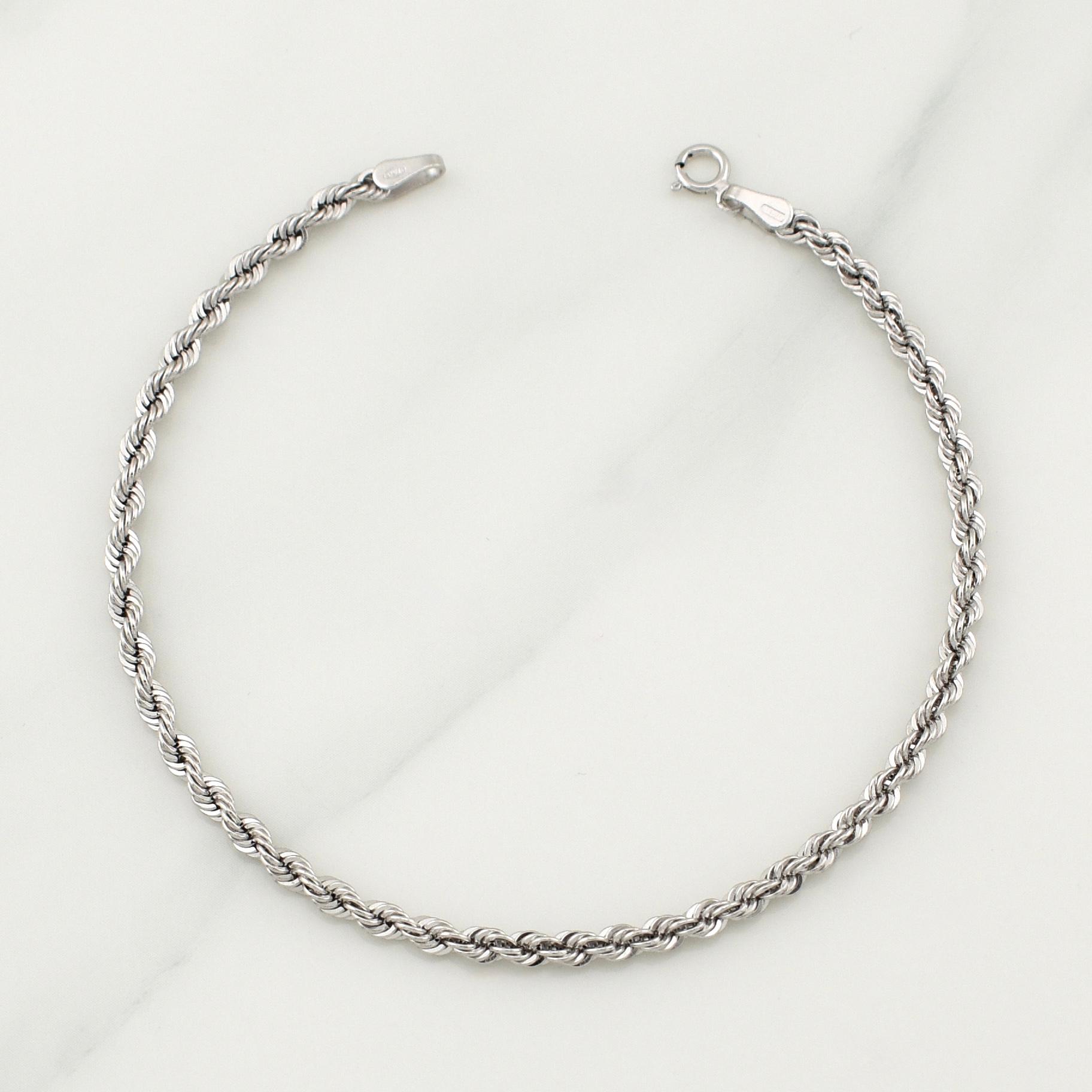 Rope Bracelet 1.9 g / 7 1/2 in / 2.75 mm 18K White Gold
