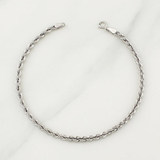 Rope Bracelet 1.9 g / 7 1/2 in / 2.75 mm 18K White Gold