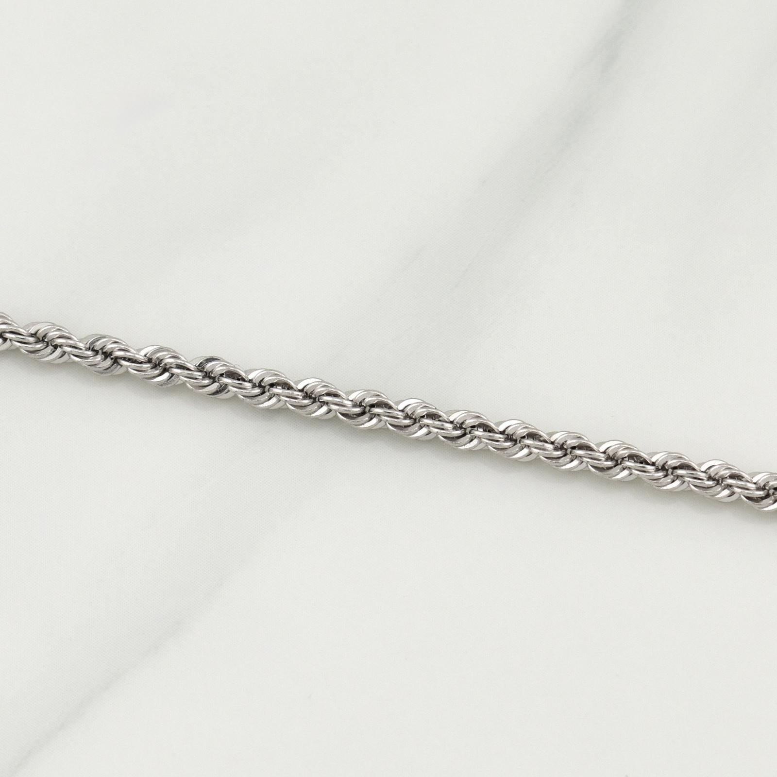 Rope Bracelet 1.85 g / 7 1/2 in / 2.75 mm 18K White Gold