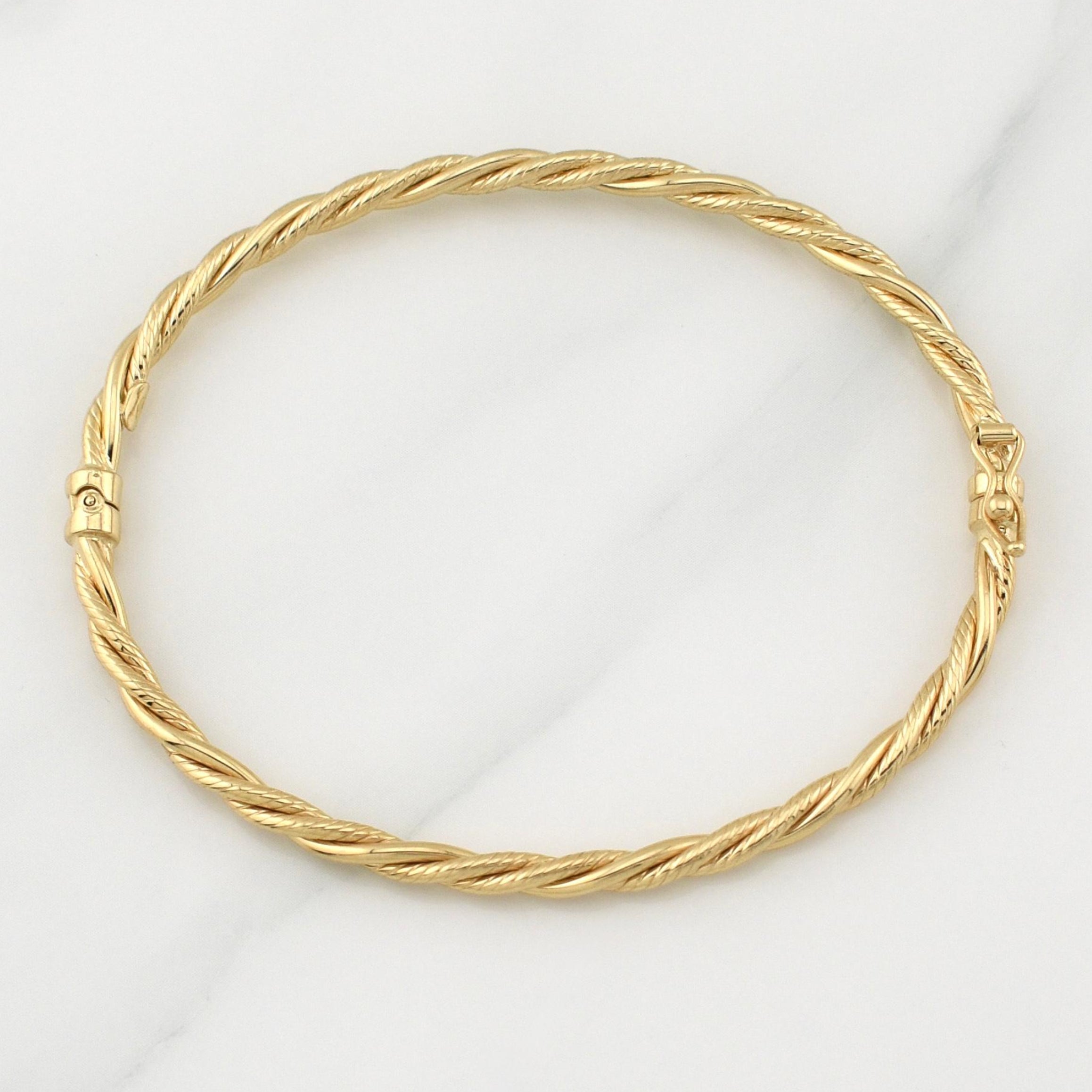 Pulso Aro Entorchado 4.4 g / 7 3/4 in / 3 mm Oro Amarillo 18K