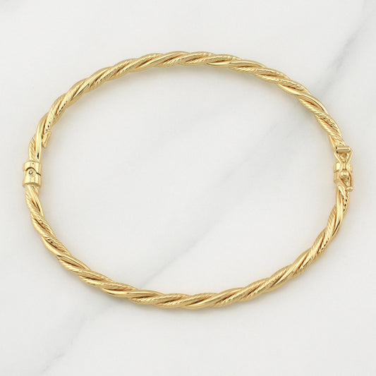 Pulso Aro Entorchado 4.4 g / 7 3/4 in / 3 mm Oro Amarillo 18K