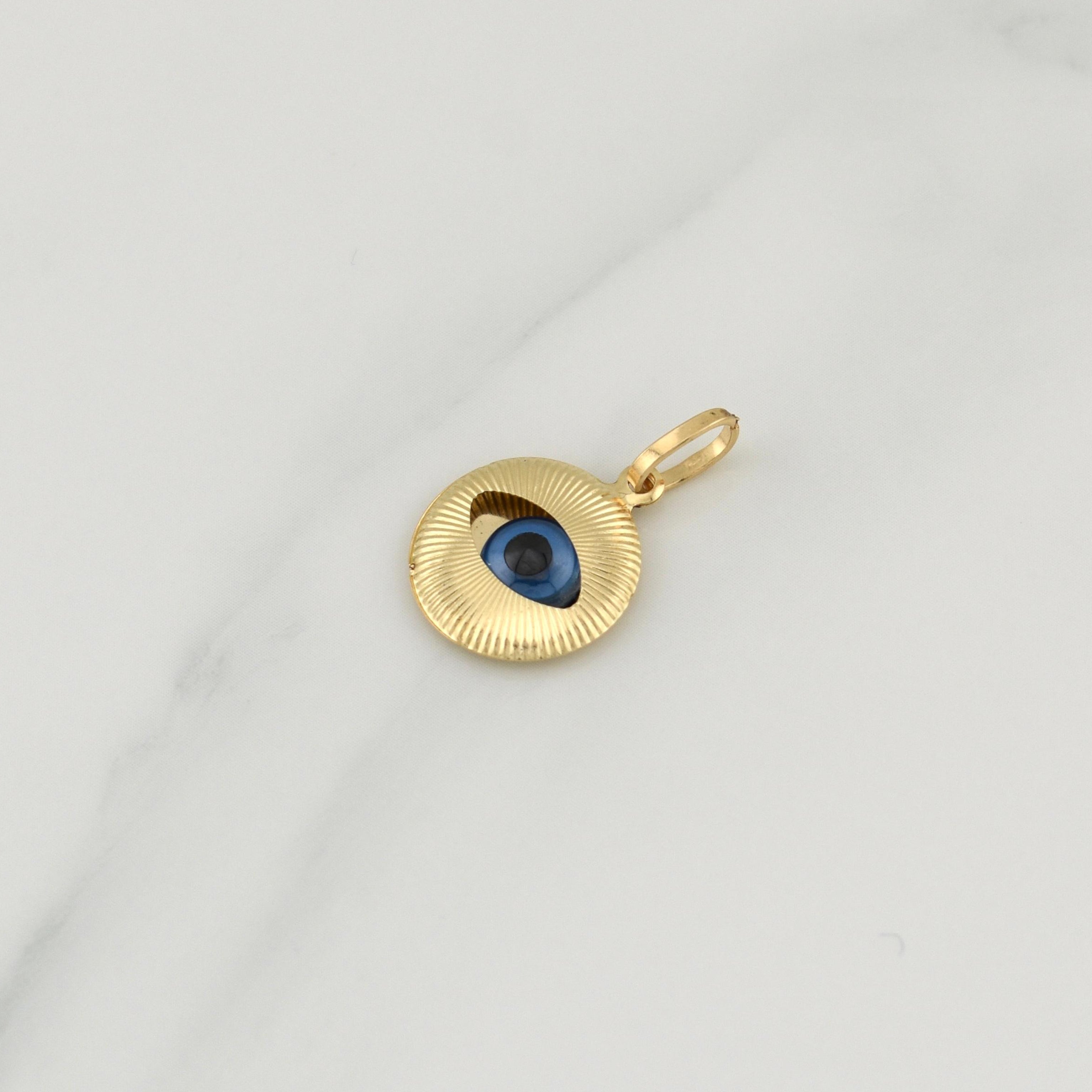 Turkish Eye Pendant 1.05 g / 3/4 in 18K Yellow Gold