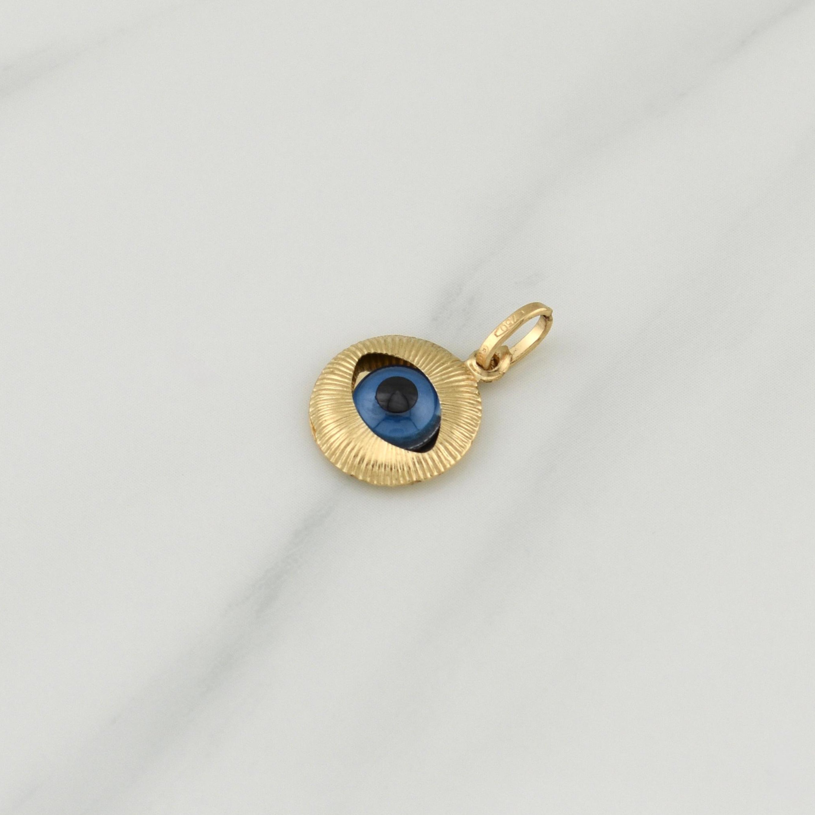 Dije Ojo Turco 0.9 g / 3/4 in Oro Amarillo 18K