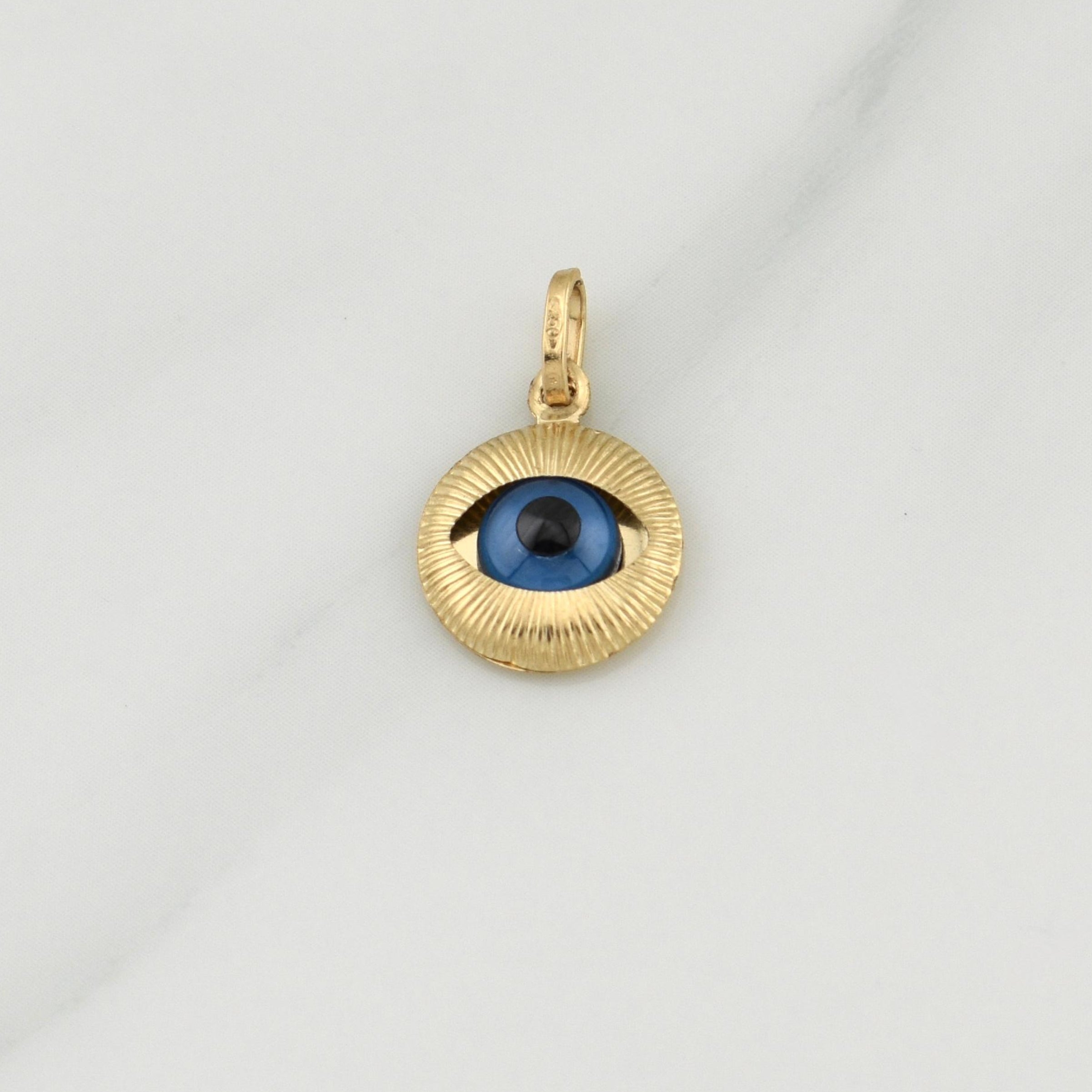 Dije Ojo Turco 0.95 g / 3/4 in Oro Amarillo 18K