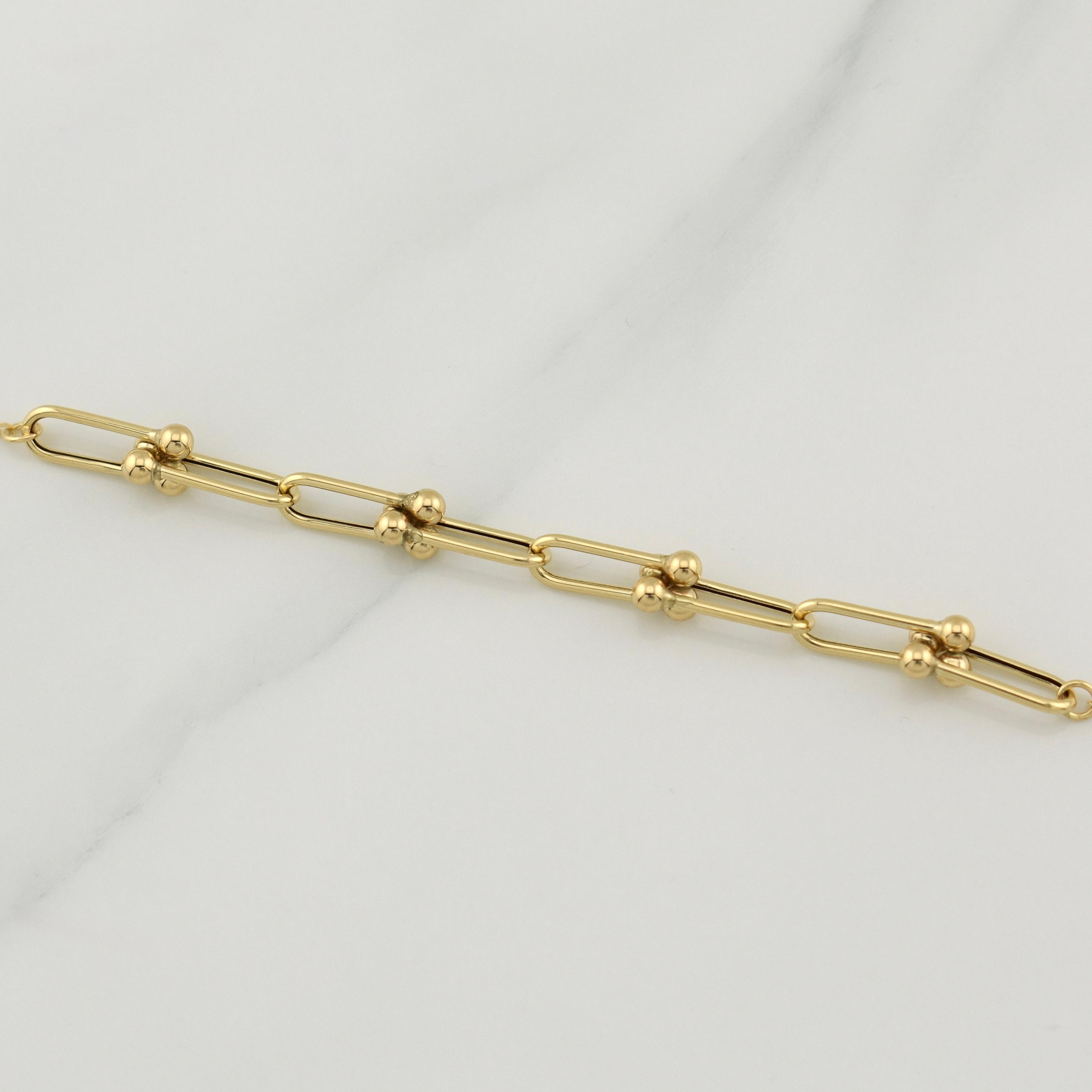 Paperclip Chain Marino 3.45 g / 17 3/4 in / 6 mm Yellow Gold 18K