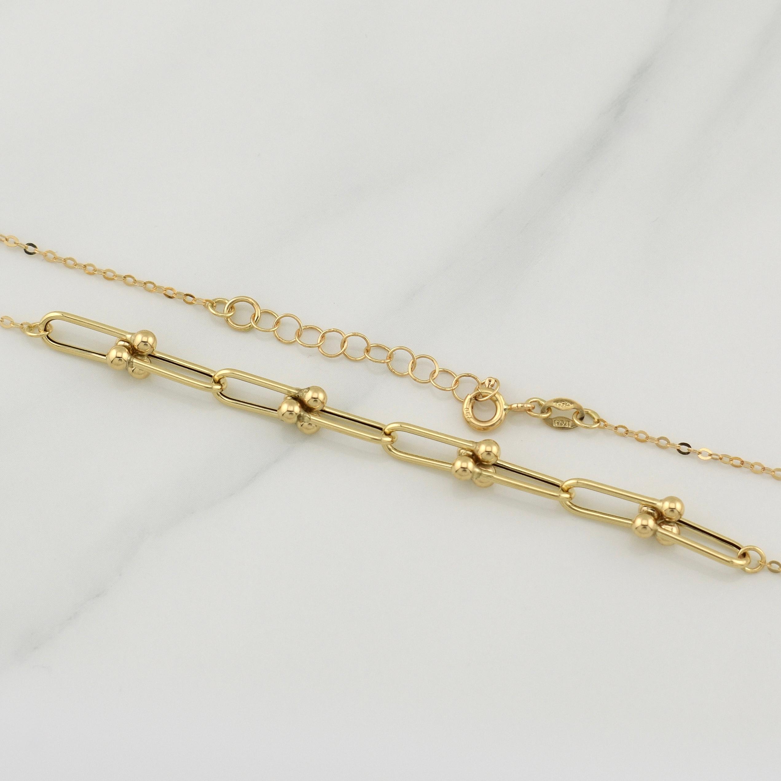 Paperclip Chain Marino 3.45 g / 17 3/4 in / 6 mm Yellow Gold 18K