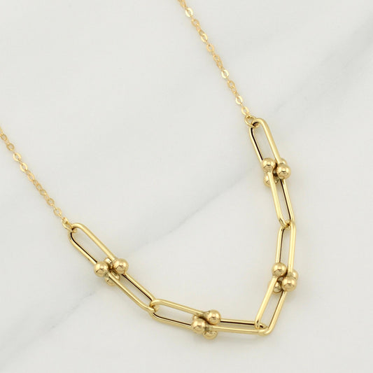 Paperclip Chain Marino 3.45 g / 17 3/4 in / 6 mm Yellow Gold 18K