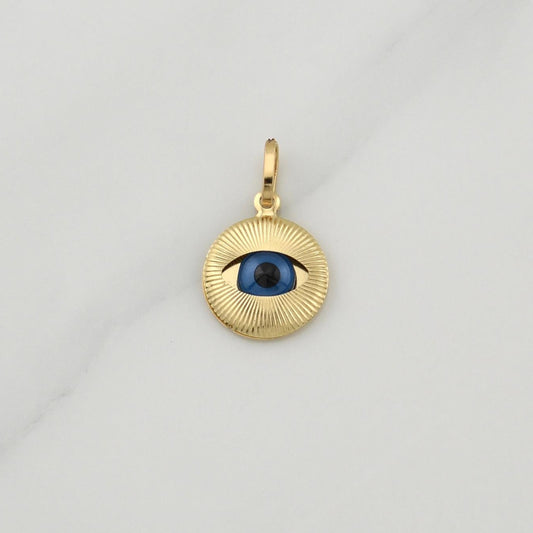 Turkish Eye Pendant 1.05 g / 3/4 in 18K Yellow Gold