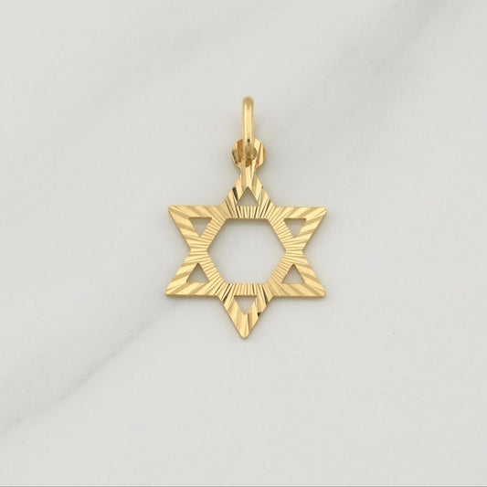 Pendant Star of David 1.1 g / 1 in Yellow Gold 18K