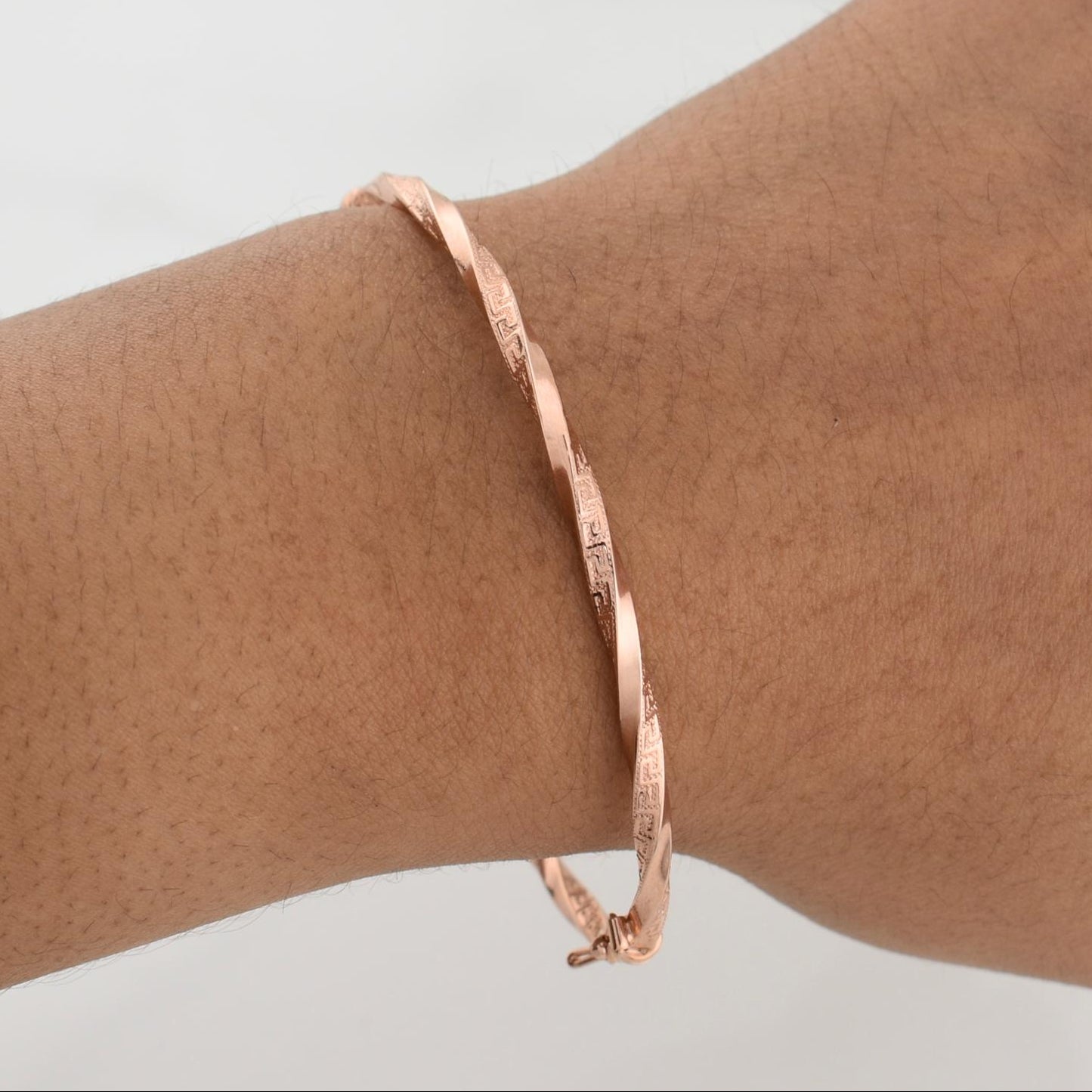 Bracelet Twisted Hoop Tribal 4.05 g / 7 1/2 in / 3 mm Rose Gold 18K