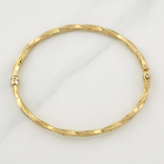 Pulso Aro Entorchado Tribal 4.1 g / 7 1/2 in / 3 mm Oro Amarillo 18K
