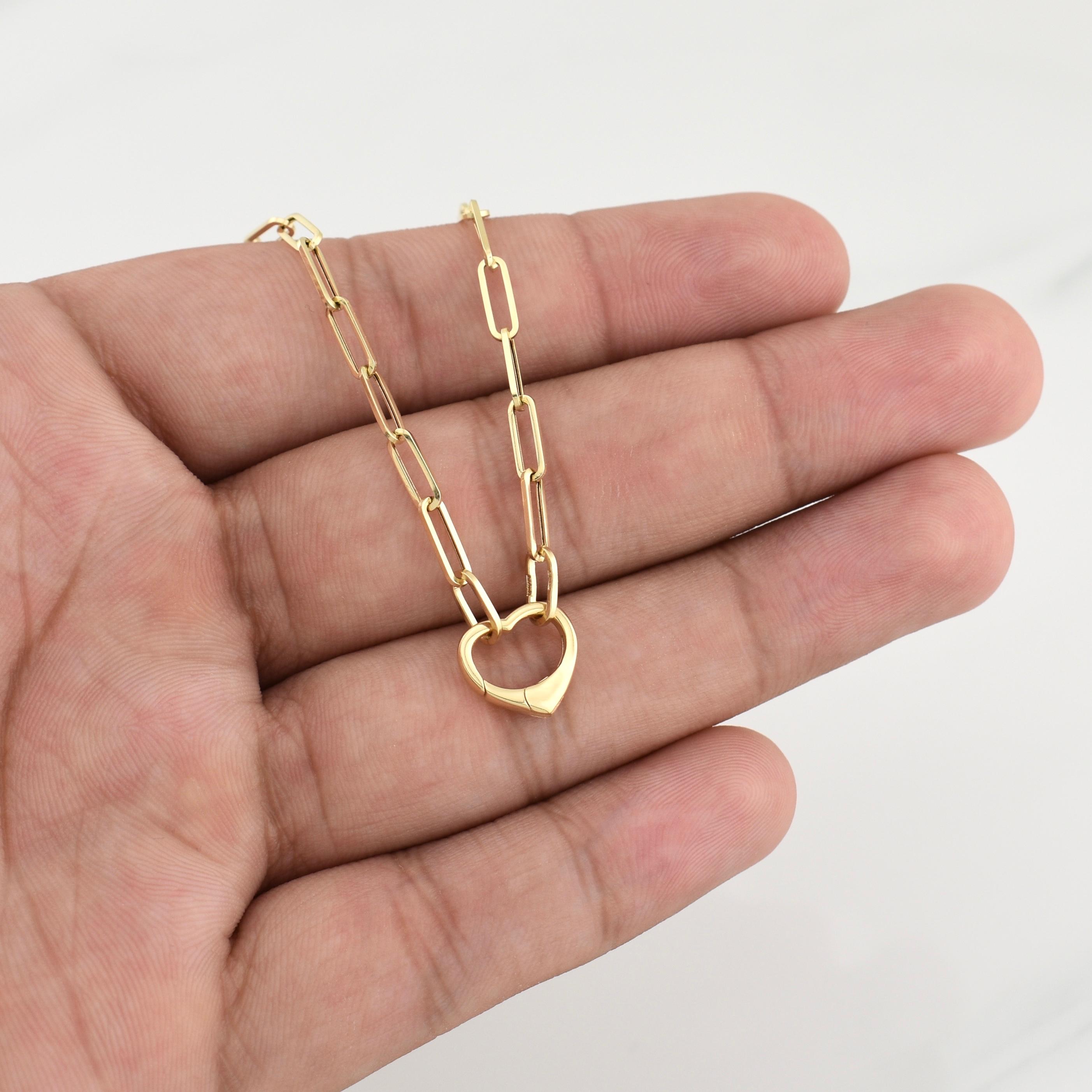 Paperclip Chain Lobster Claw Heart 4.1 g / 18 in / 3 mm Yellow Gold 18K