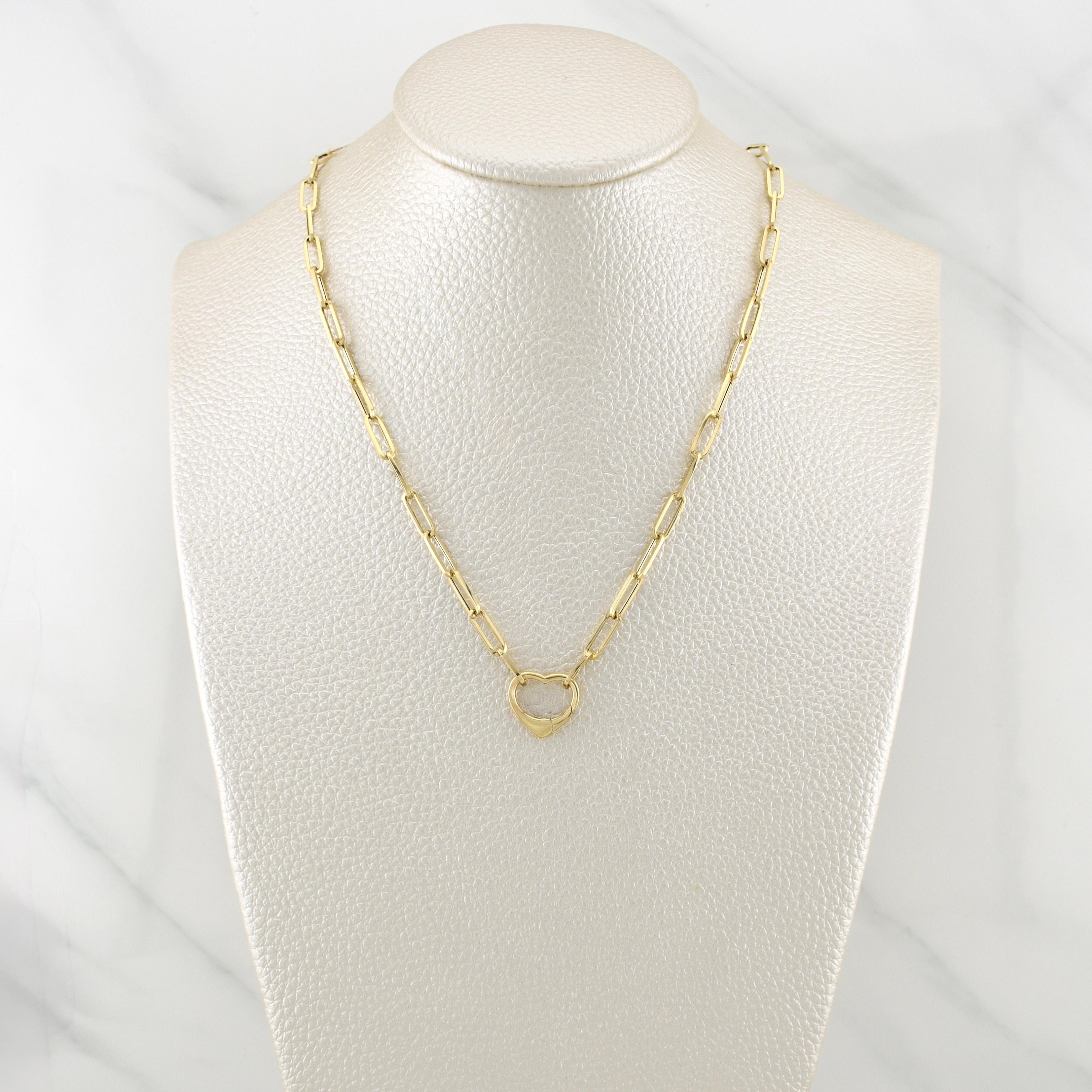 Paperclip Chain Lobster Claw Heart 4.1 g / 18 in / 3 mm Yellow Gold 18K