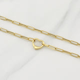 Paperclip Chain Lobster Claw Heart 4.15 g / 18 in / 3 mm Yellow Gold 18K