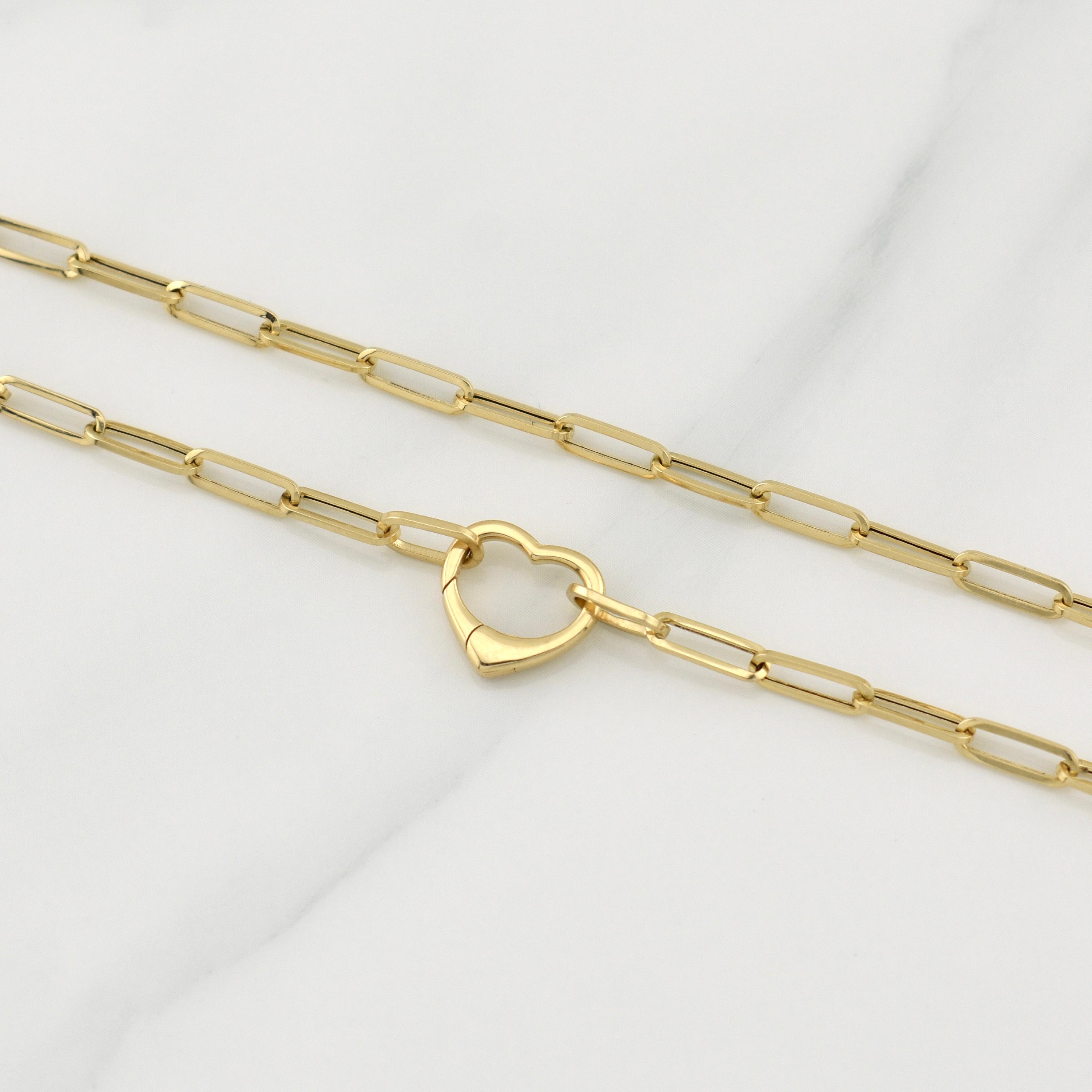 Paperclip Chain Lobster Claw Heart 4.1 g / 18 in / 3 mm Yellow Gold 18K