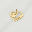 Pendant Heart Mom 1 g / 3/4 in Yellow Gold 18K