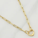 Paperclip Chain Lobster Claw Heart 4.15 g / 18 in / 3 mm Yellow Gold 18K