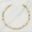 Rustic Tribal Link Bracelet 5.4 g / 8 1/4 in / 3.3 mm Two Yellow White Gold 18K