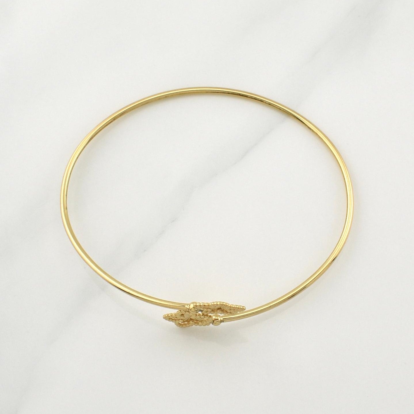 Bracelet Hoop Flower 3.85 g / 7 1/4 in / 1.5 mm Yellow Gold 18K