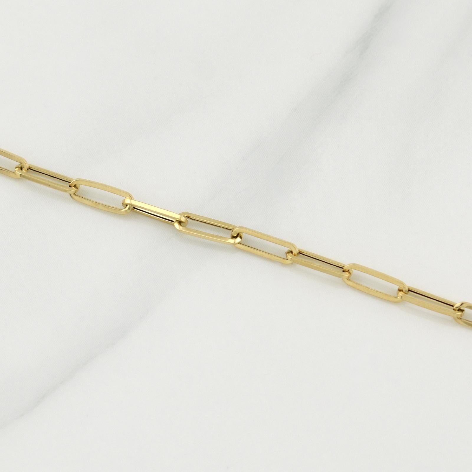 Paperclip Bracelet Lobster Claw Heart 2.55 g / 7 1/2 in / 3 mm Yellow Gold 18K