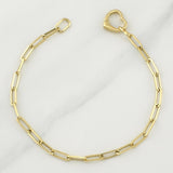 Paperclip Bracelet Lobster Claw Heart 2.55 g / 7 1/2 in / 3 mm Yellow Gold 18K