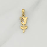 Dije Flor Rosa 0.7 g / 3/4 in Oro Amarillo 18K