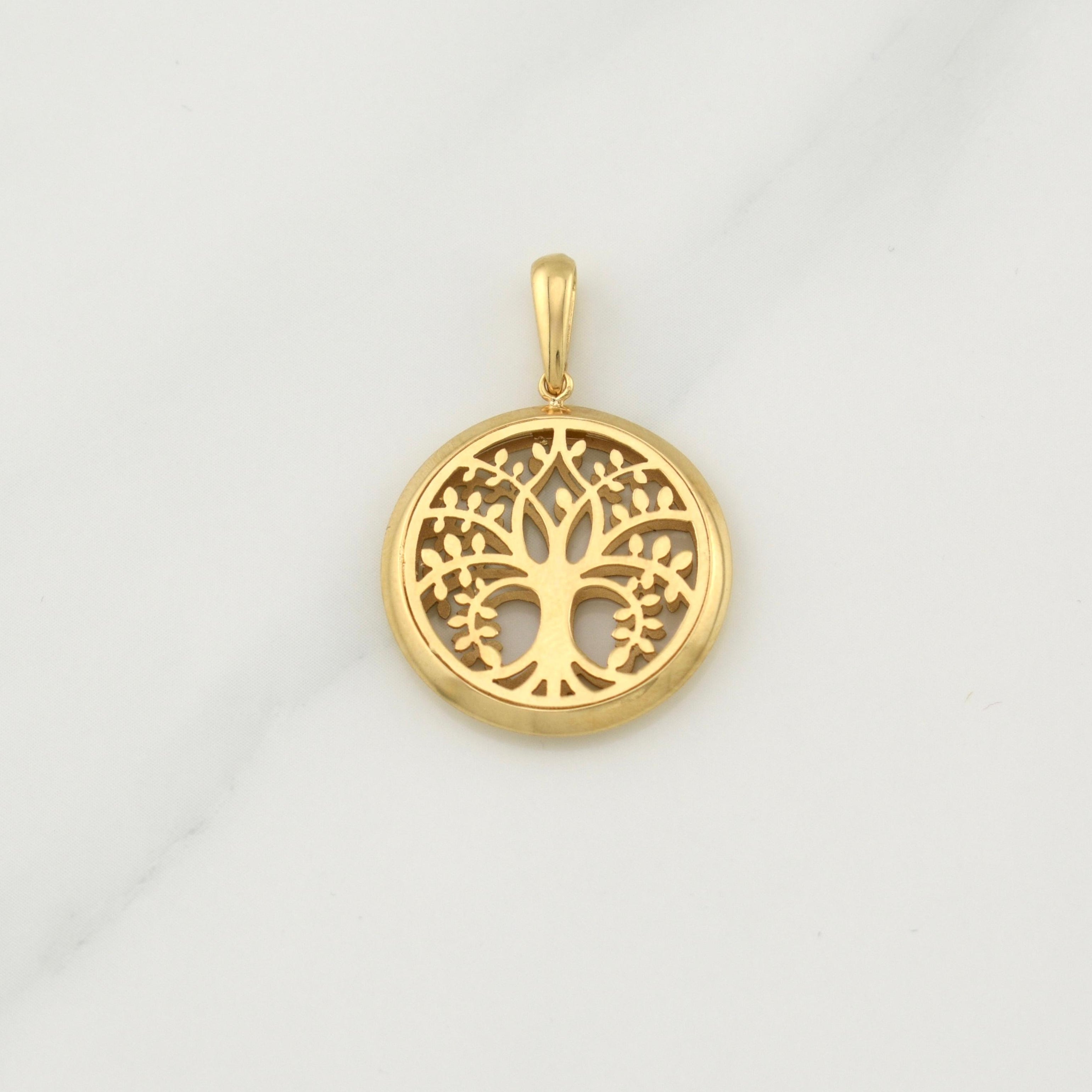 Dije Arbol De La Vida 2.1 g / 1 1/4 in Oro Amarillo 18K
