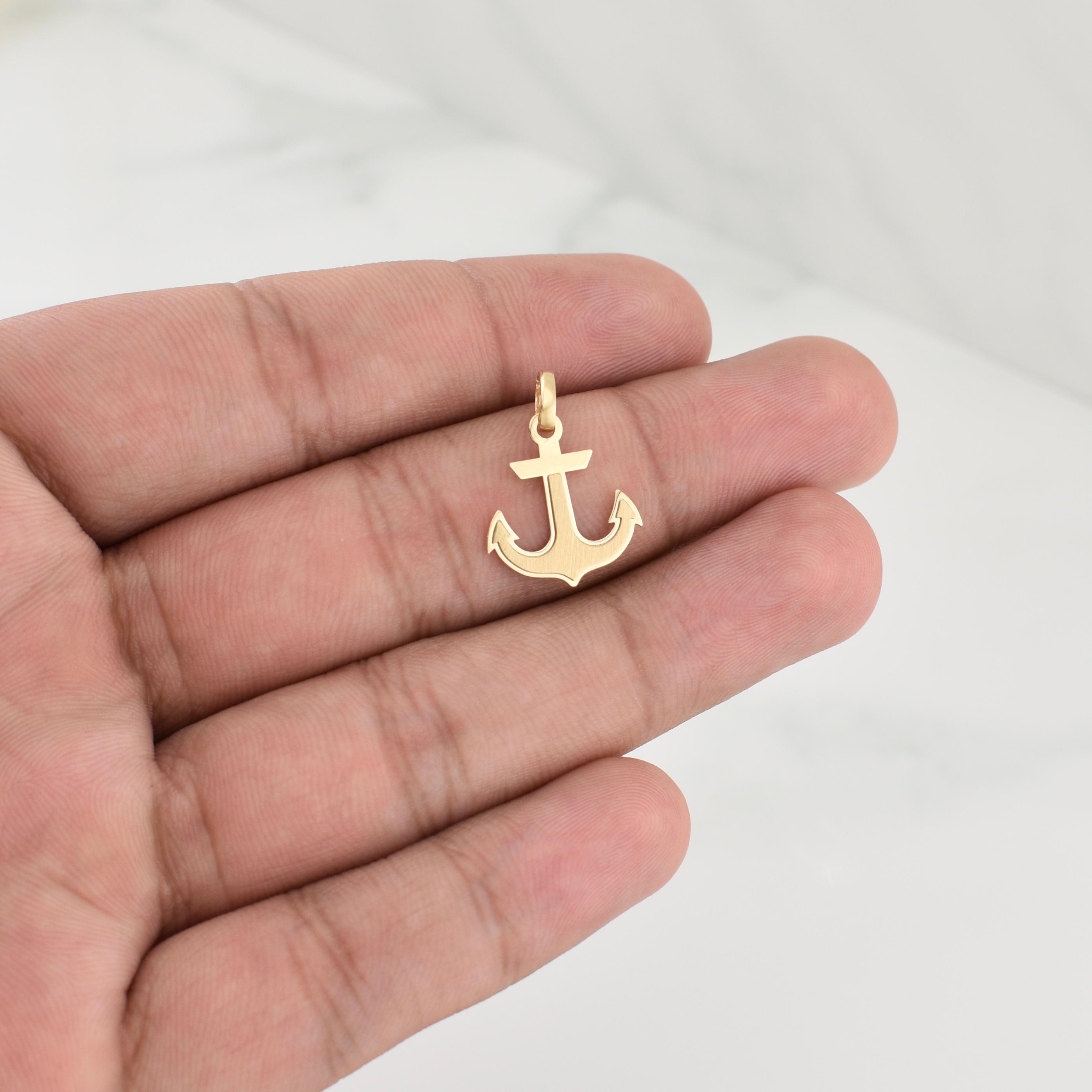 Pendant Anchor 0.8 g / 3/4 in 18K Yellow Gold