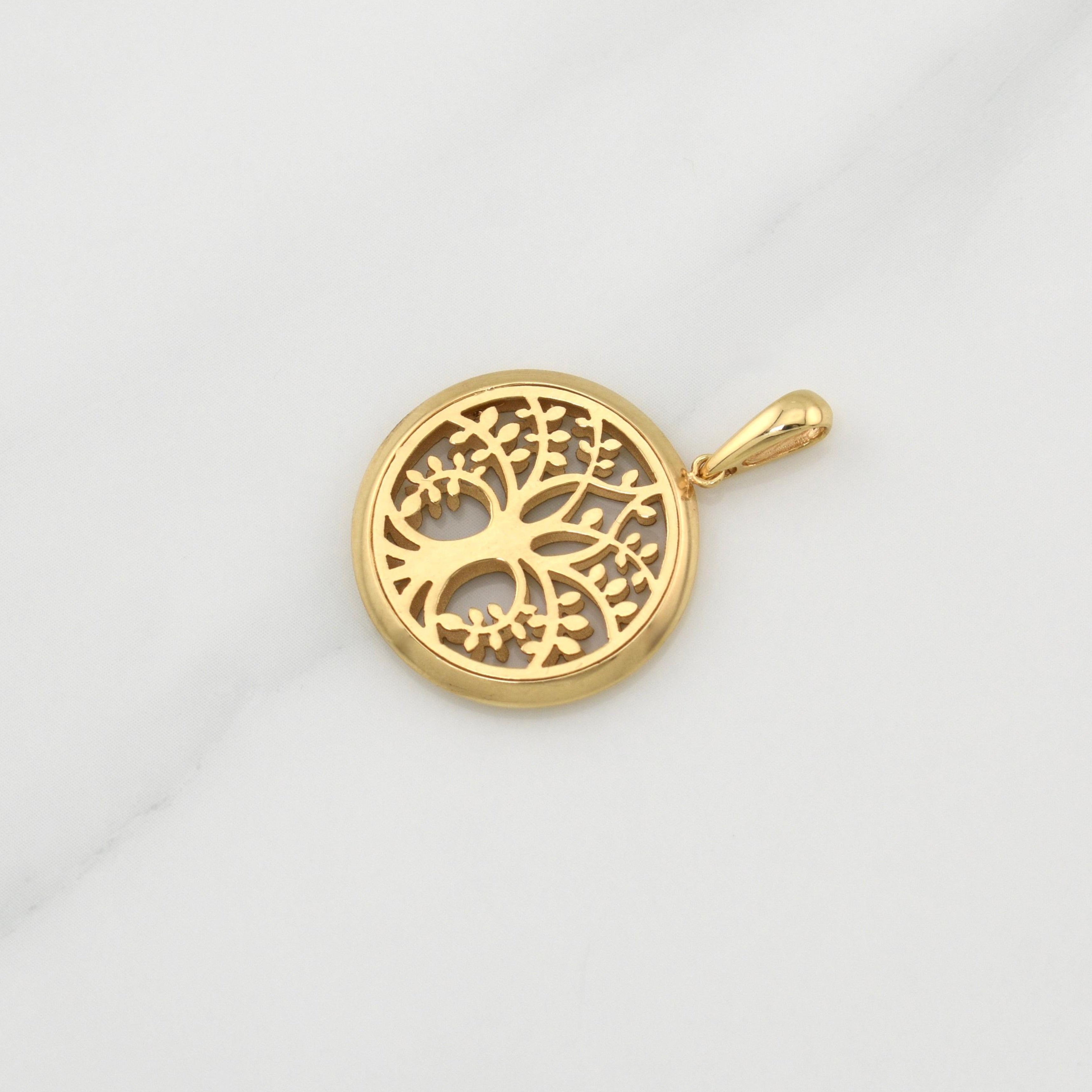 Pendant Tree of Life 2.15 g / 1 1/4 in 18K Yellow Gold