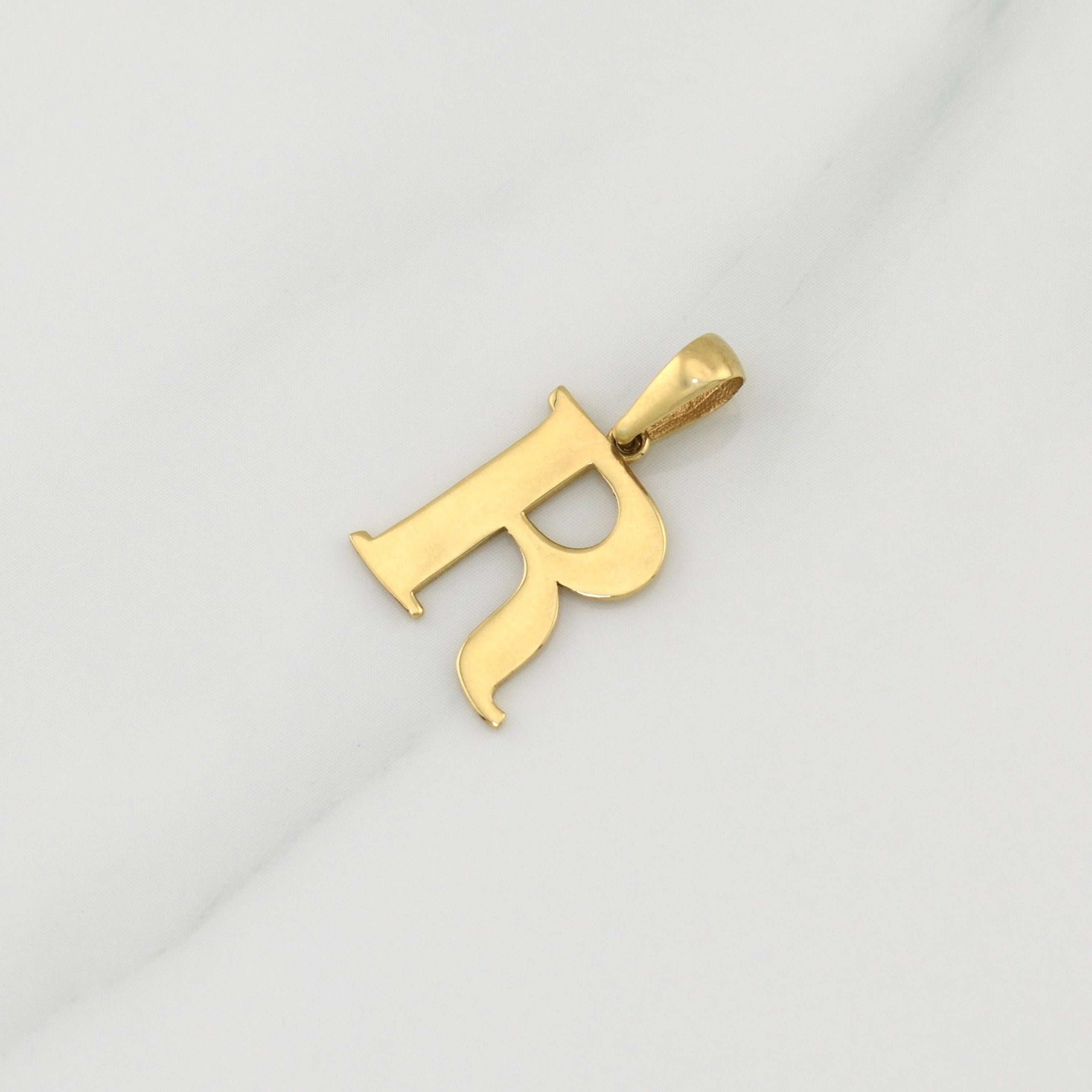 Dije Letra R 1.45 g / 3/4 in Oro Amarillo 18K