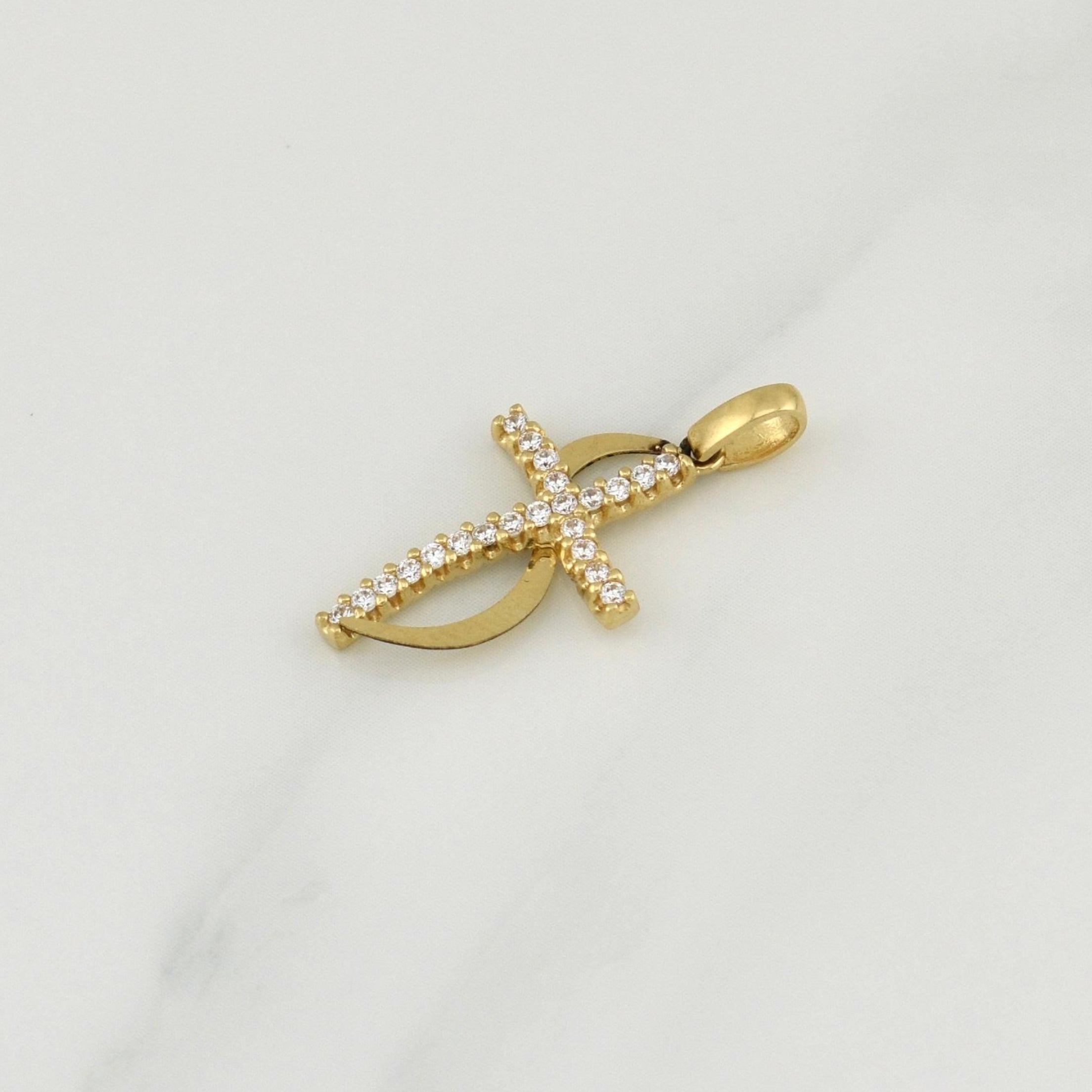Dije Cruz 1 g / 1 in Oro Amarillo 18K