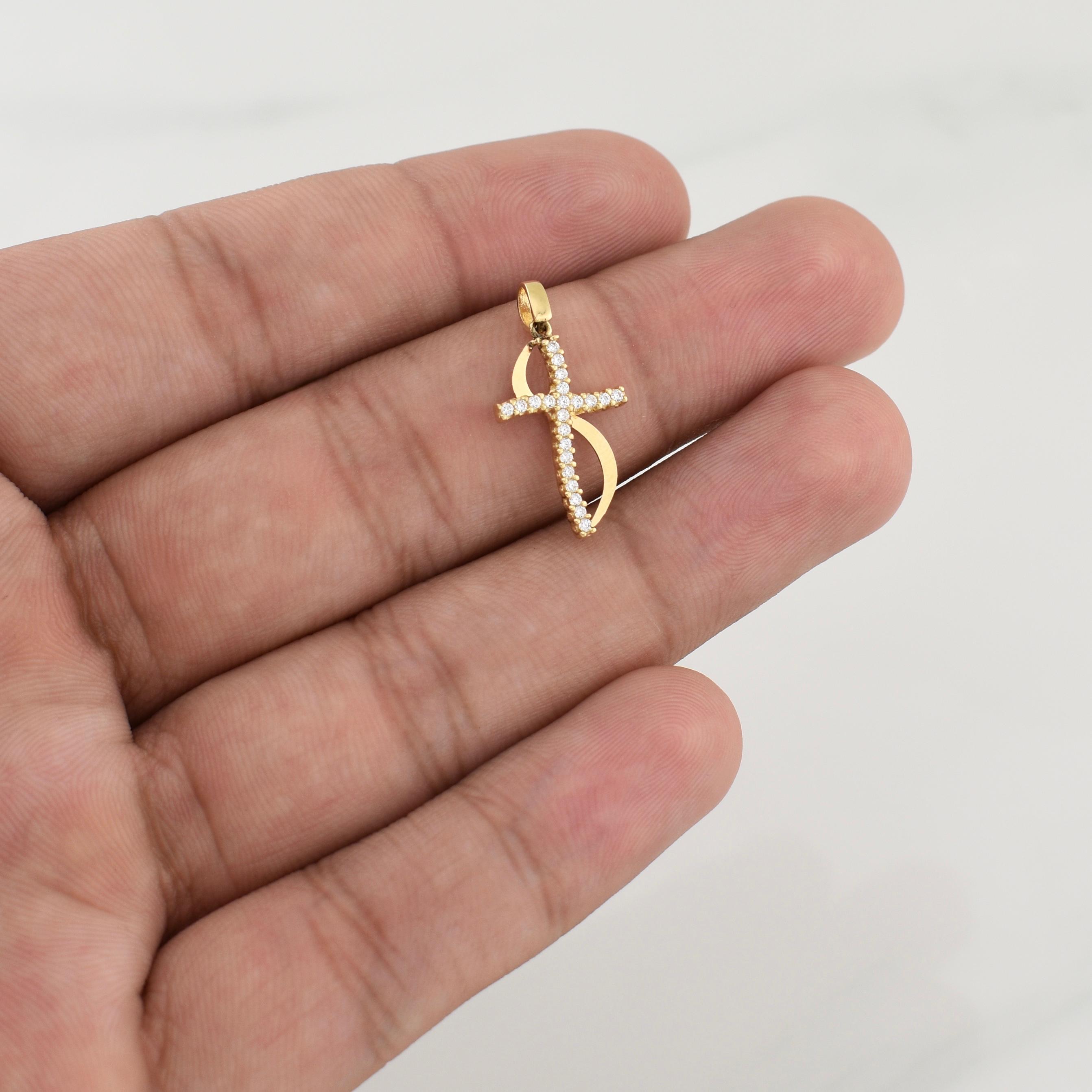 Pendant Cross 1.05 g / 1 in Yellow Gold 18K