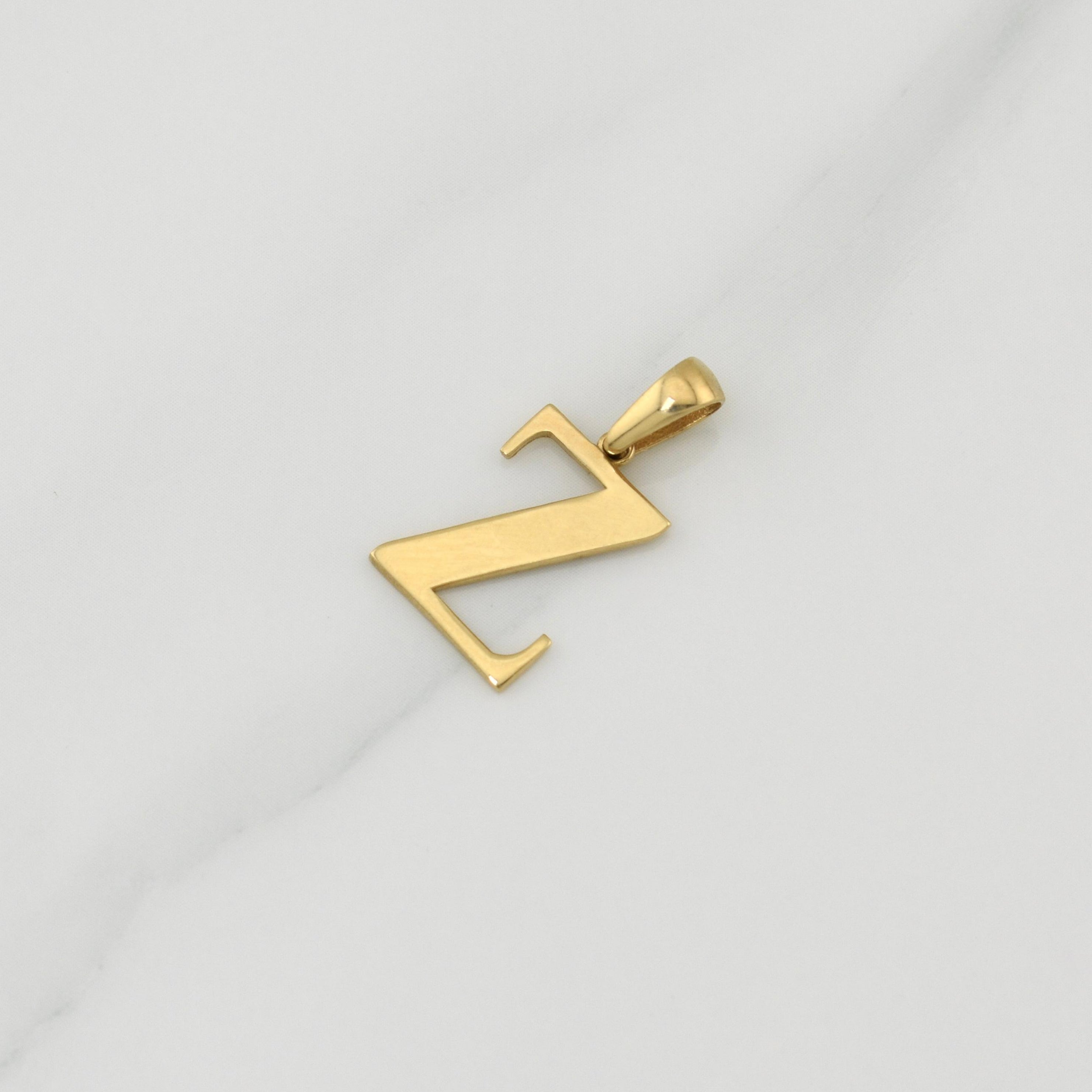 Pendant Letter Z 1.3 g / 3/4 in Yellow Gold 18K