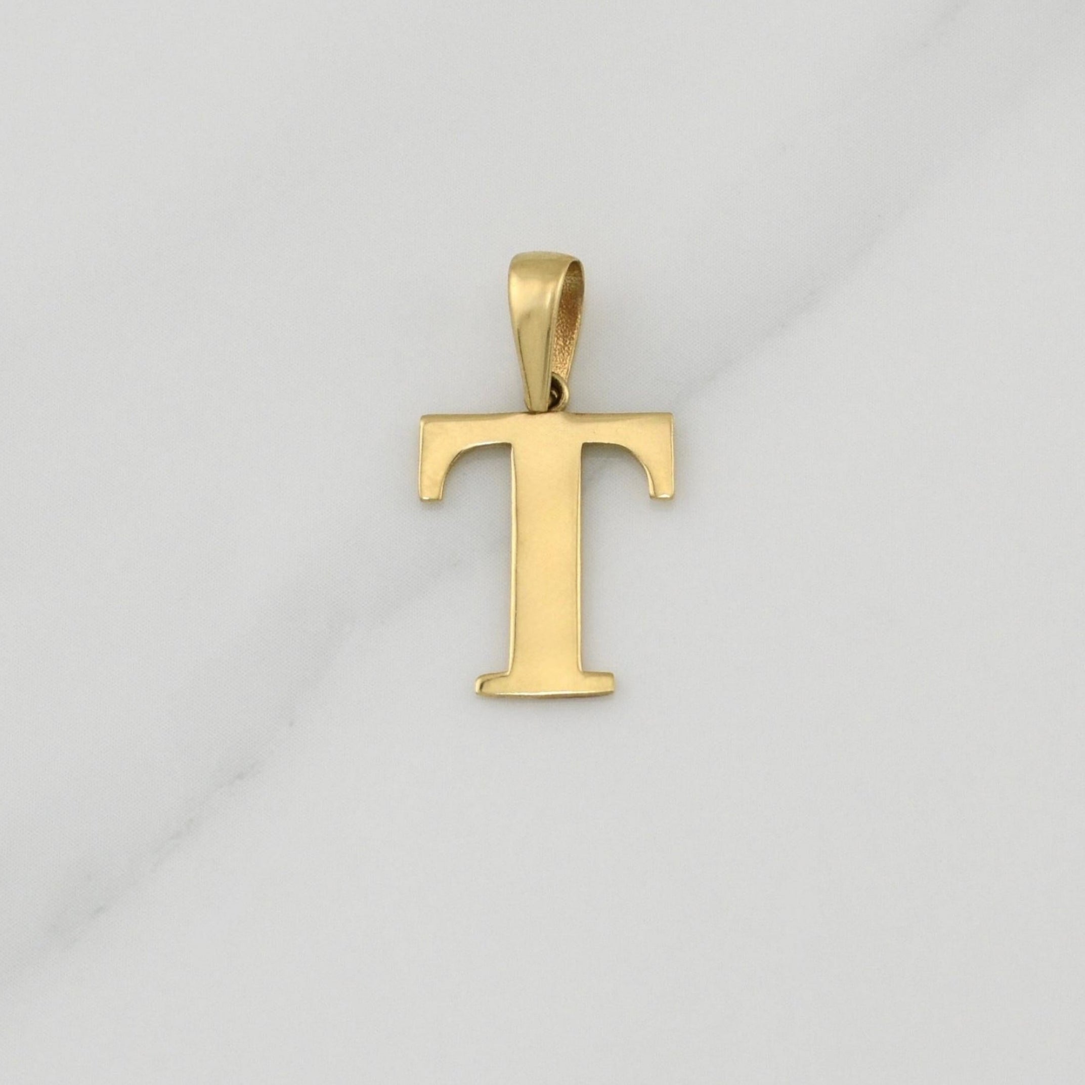 Pendant Letter T 1.1 g / 3/4 in Yellow Gold 18K