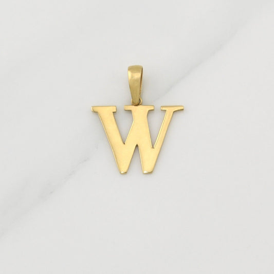 Dije Letra W 1.45 g / 3/4 in Oro Amarillo 18K