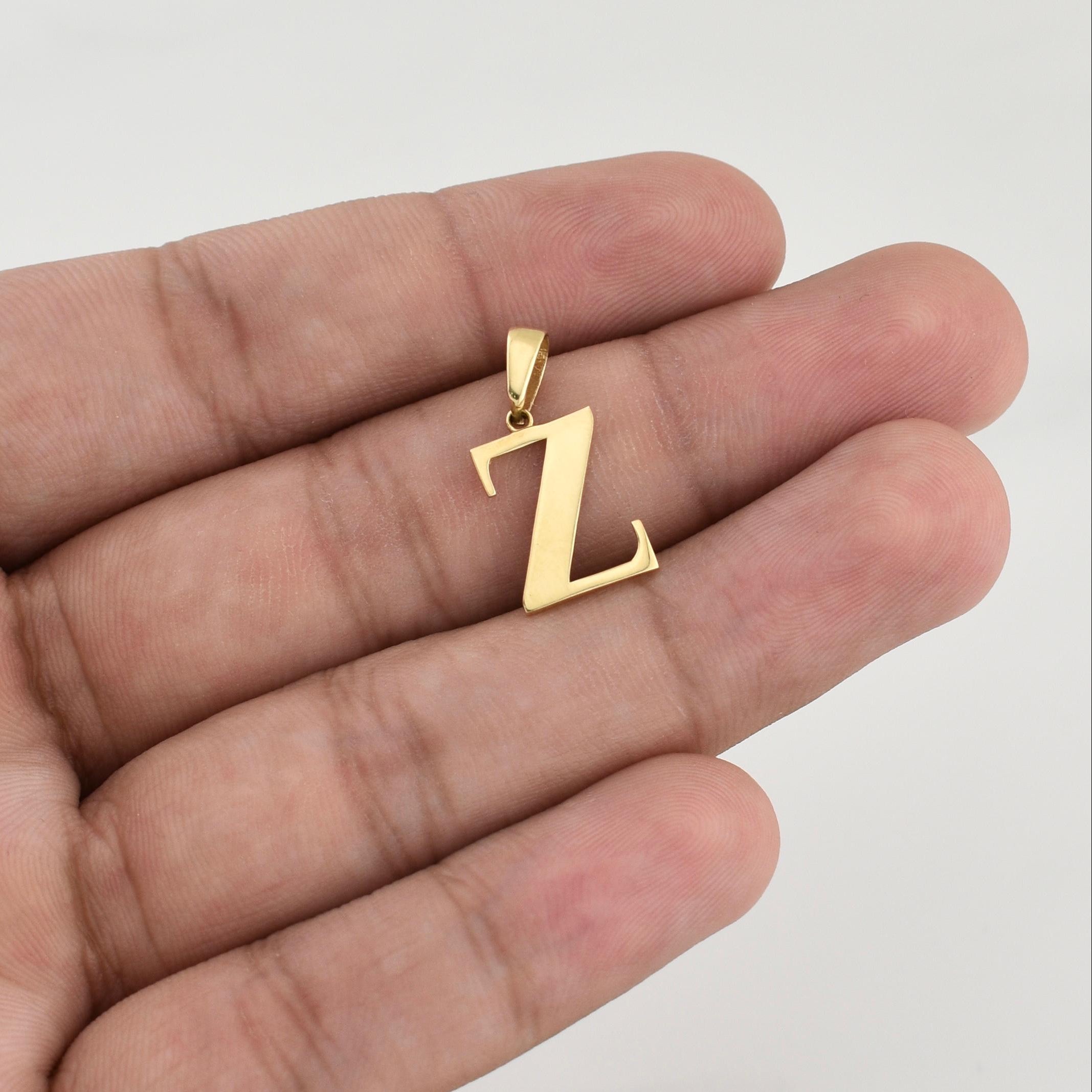 Pendant Letter Z 1.3 g / 3/4 in Yellow Gold 18K