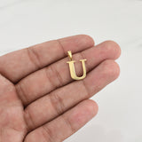 Dije Letra U 1.35 g / 3/4 in Oro Amarillo 18K