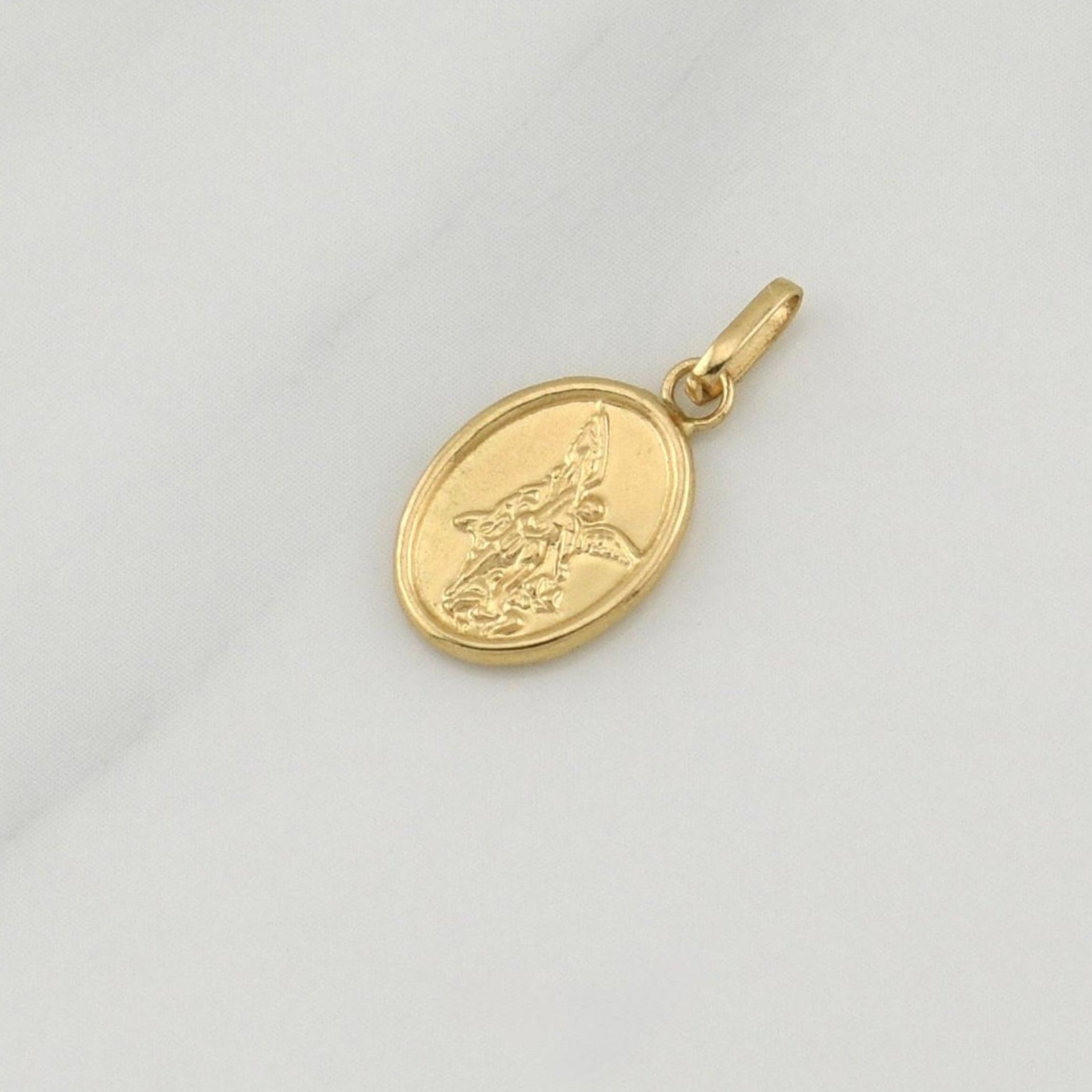 Pendant Archangel Saint Michael 0.5 g / 3/4 in Yellow Gold 18K