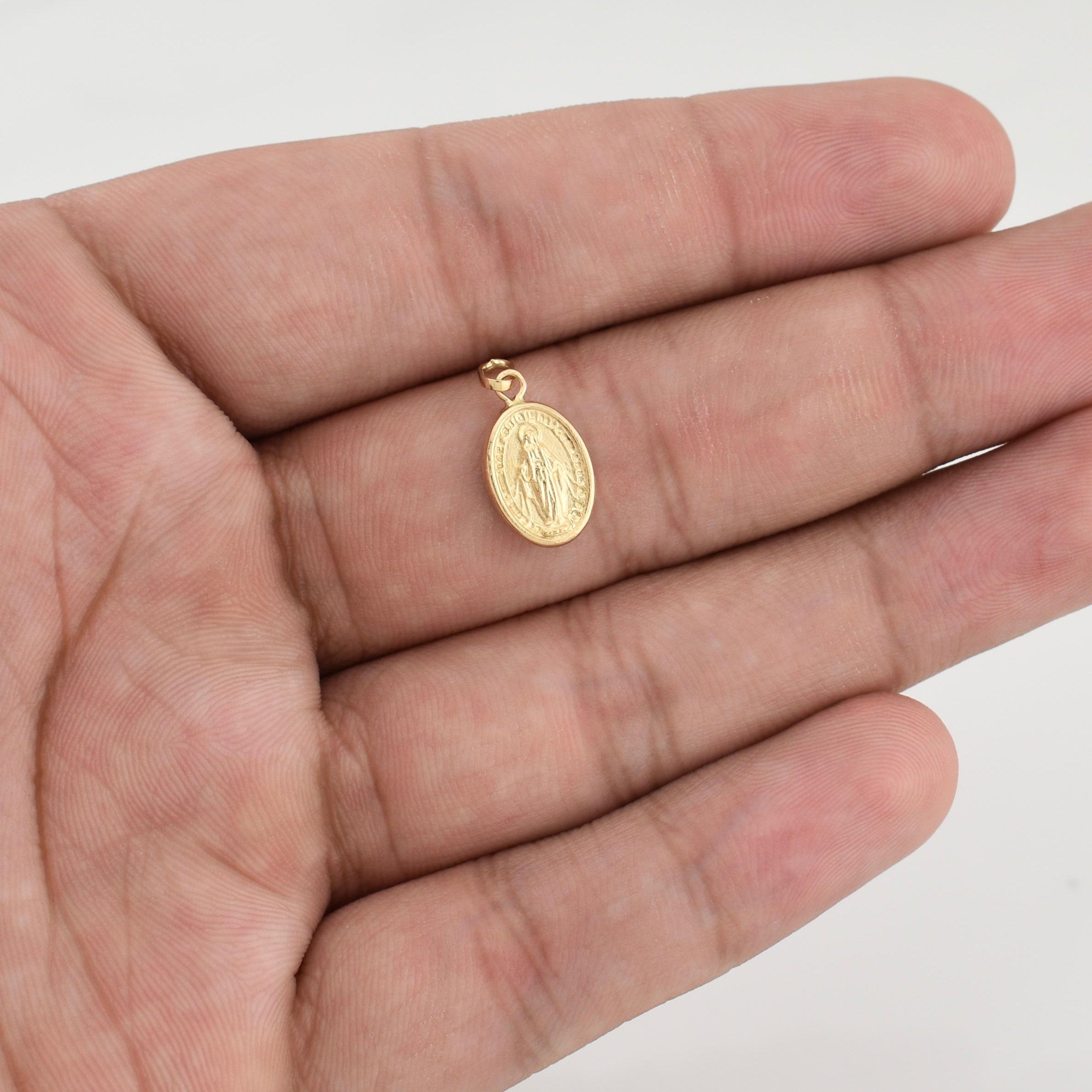 Dije Virgen Milagrosa 0.55 g / 3/4 in Oro Amarillo 18K