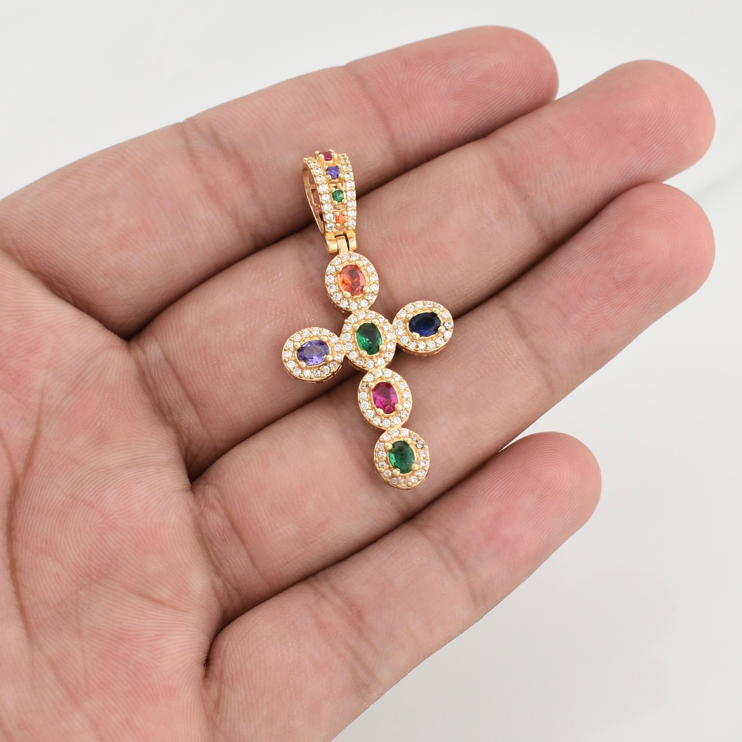 Dije Cruz Tupida 5.15 g / 1 3/4 in Oro Amarillo 18K