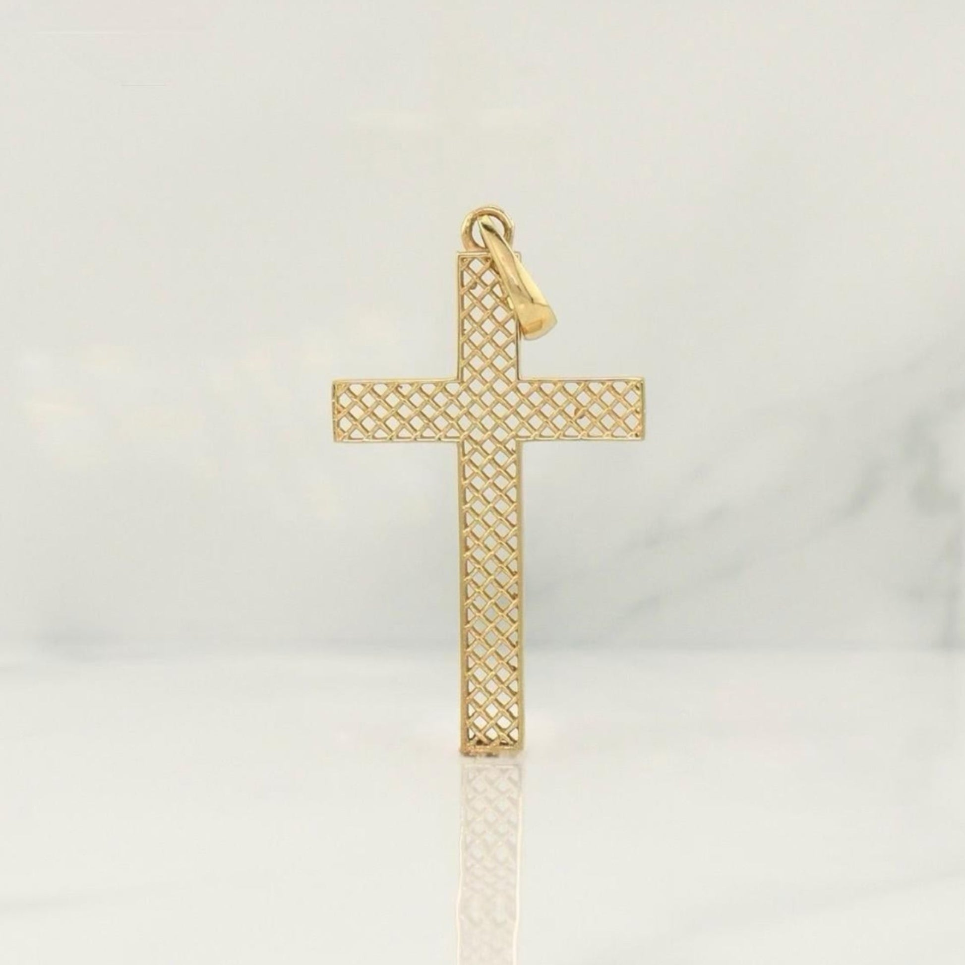 Pendant Cross Mesh 2.25 g / 1 3/4 in Yellow Gold 18K