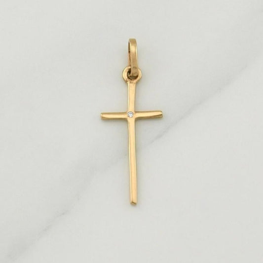 Dije Cruz 0.7 g / 1 in Oro Amarillo 18K