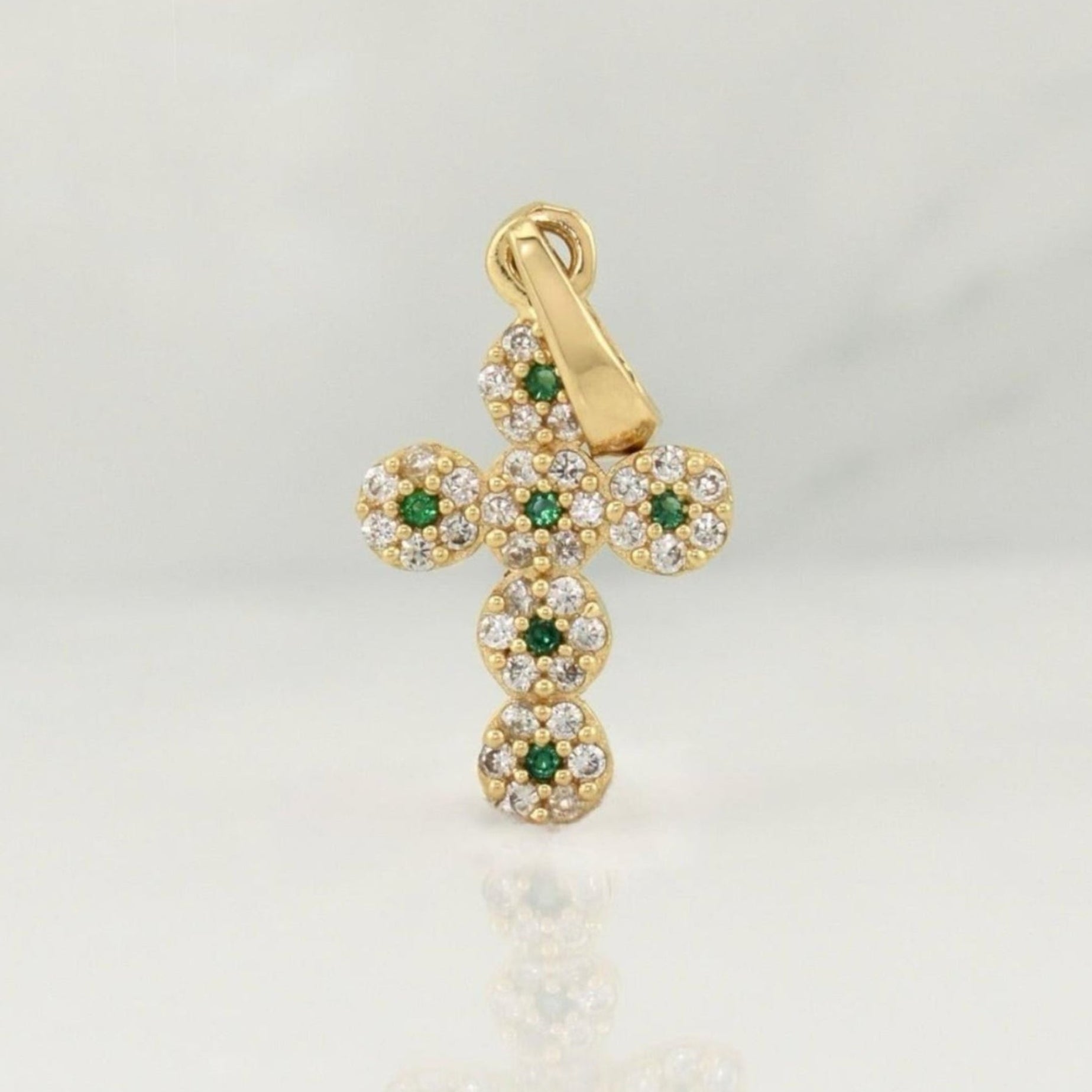 Dije Cruz Tupida 1.7 g / 1 in Oro Amarillo 18K