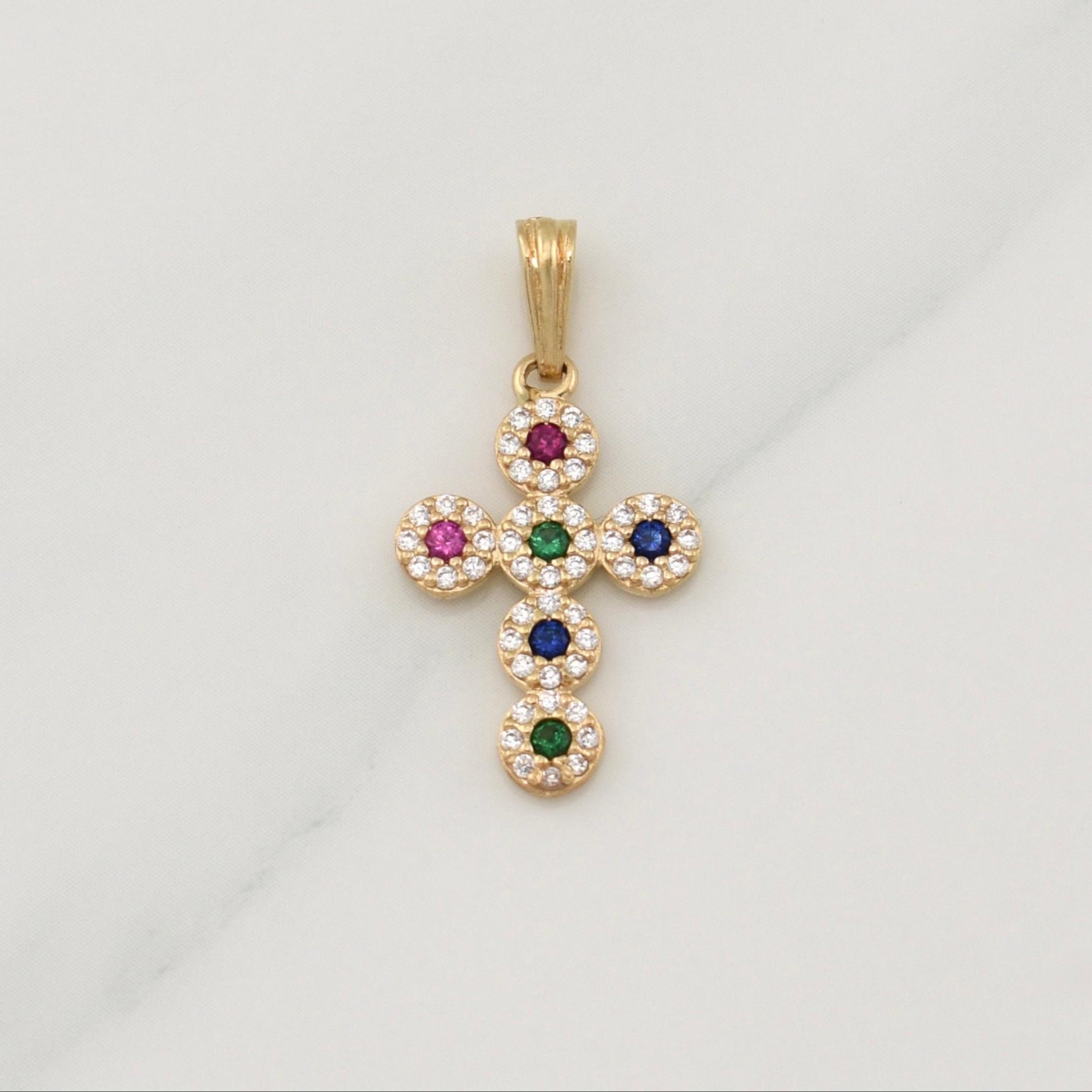 Dije Cruz Tupida 1.5 g / 1 in Oro Amarillo 18K