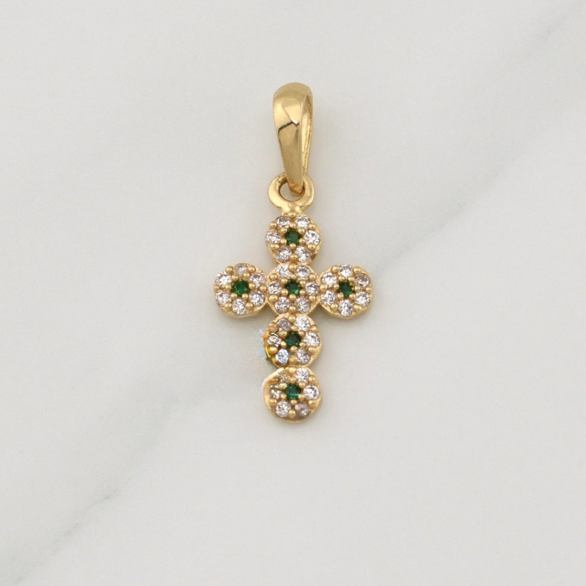 Dije Cruz Tupida 1.7 g / 1 in Oro Amarillo 18K