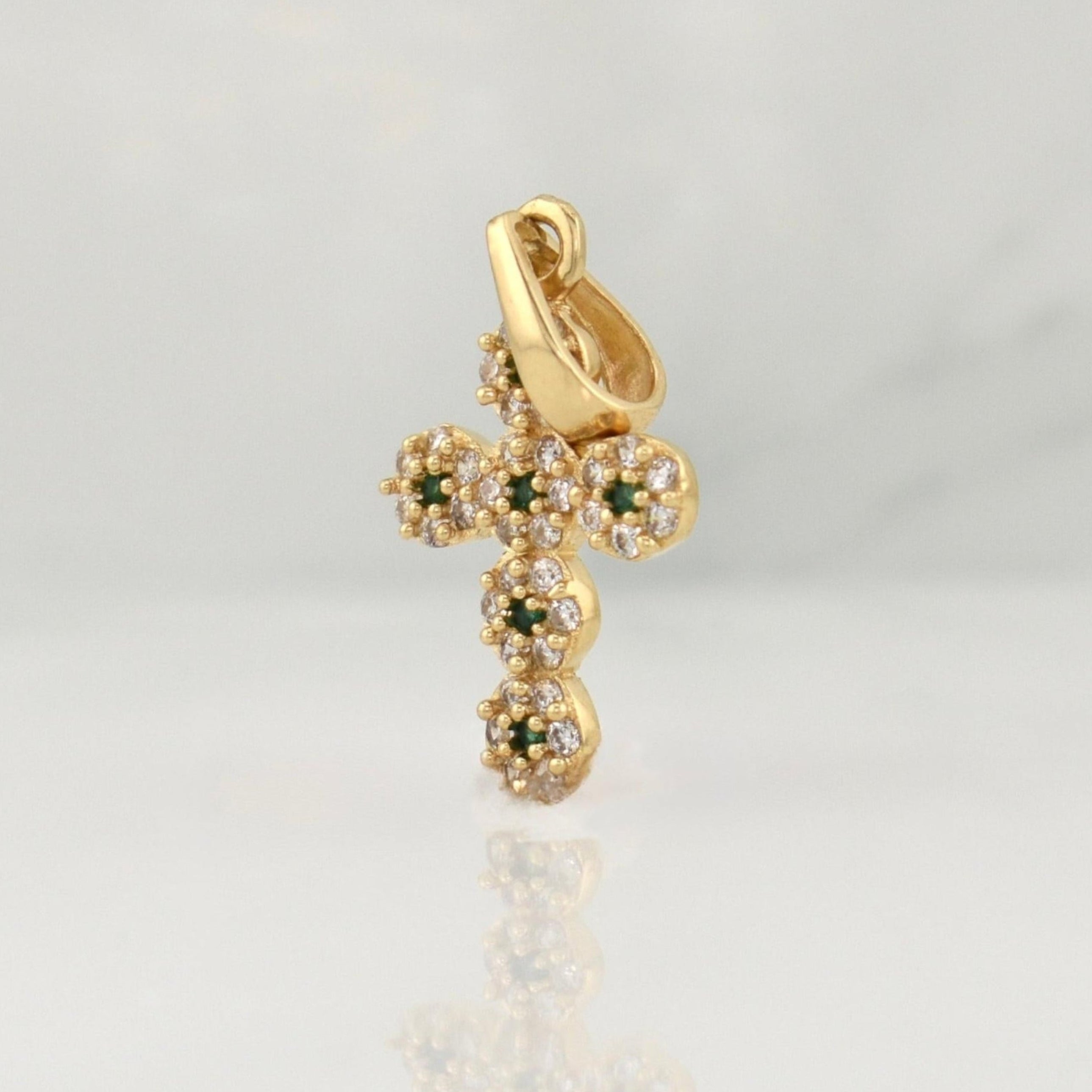 Dije Cruz Tupida 1.7 g / 1 in Oro Amarillo 18K
