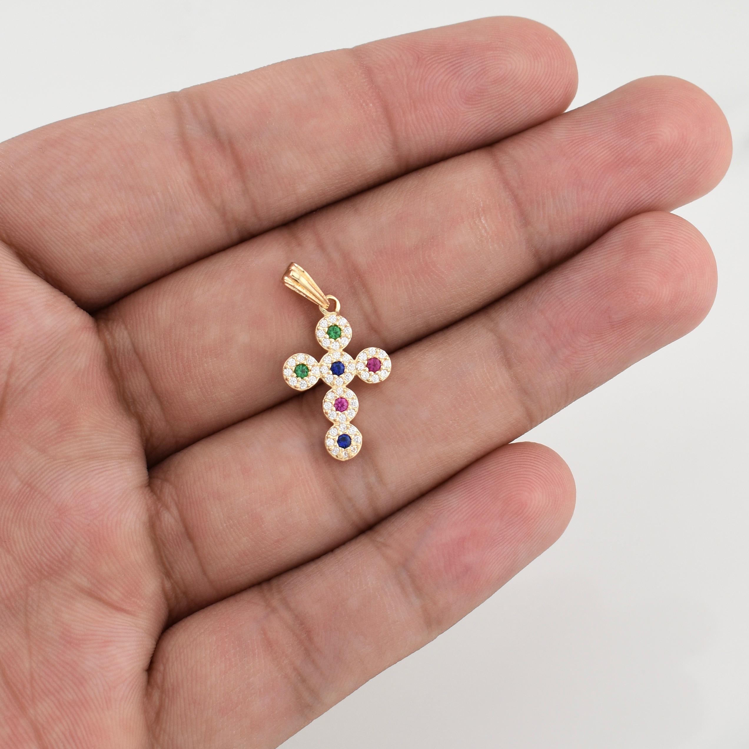 Dije Cruz Tupida 1.5 g / 1 in Oro Amarillo 18K